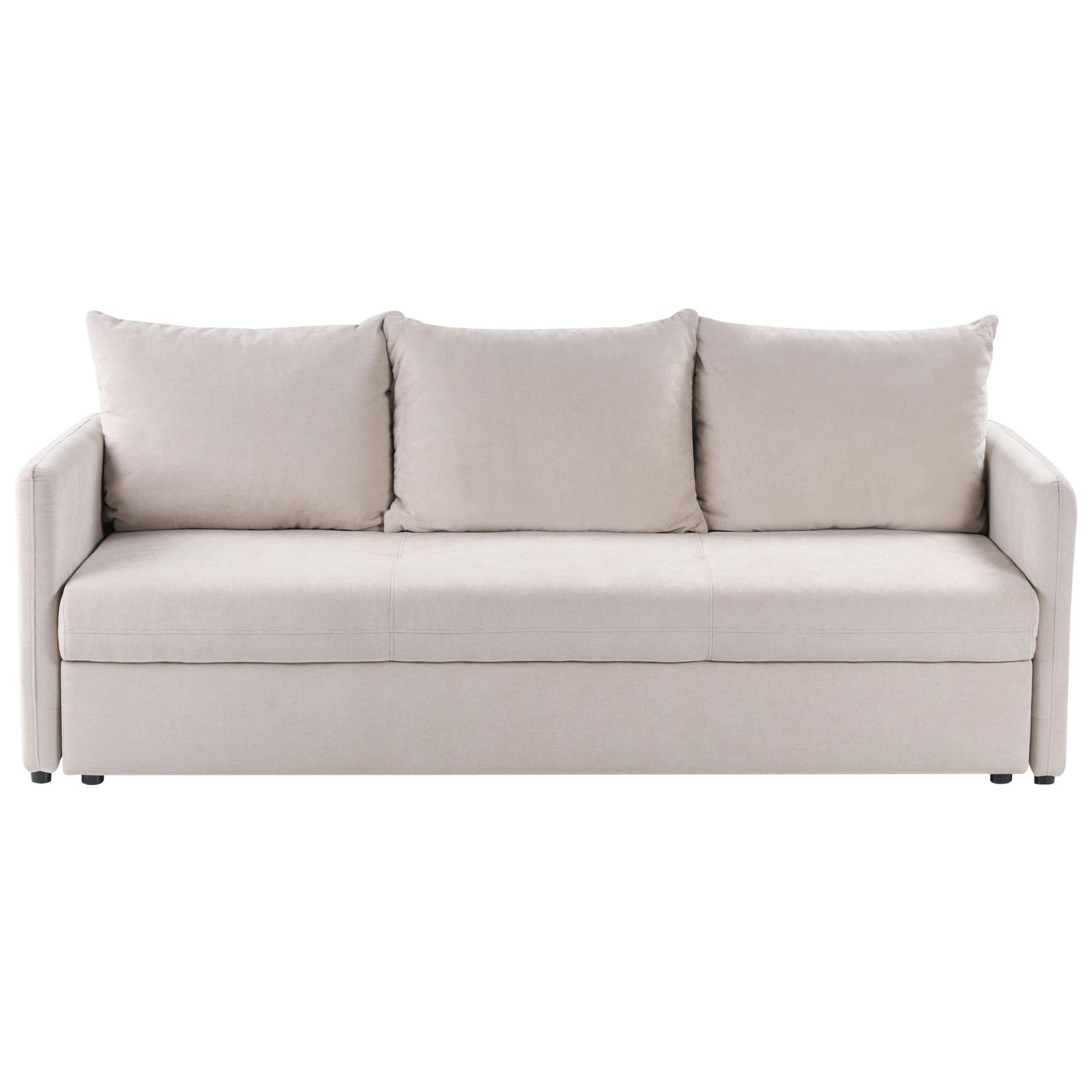 Beliani - HOLSEN - Driezitsbank - Beige - Stof