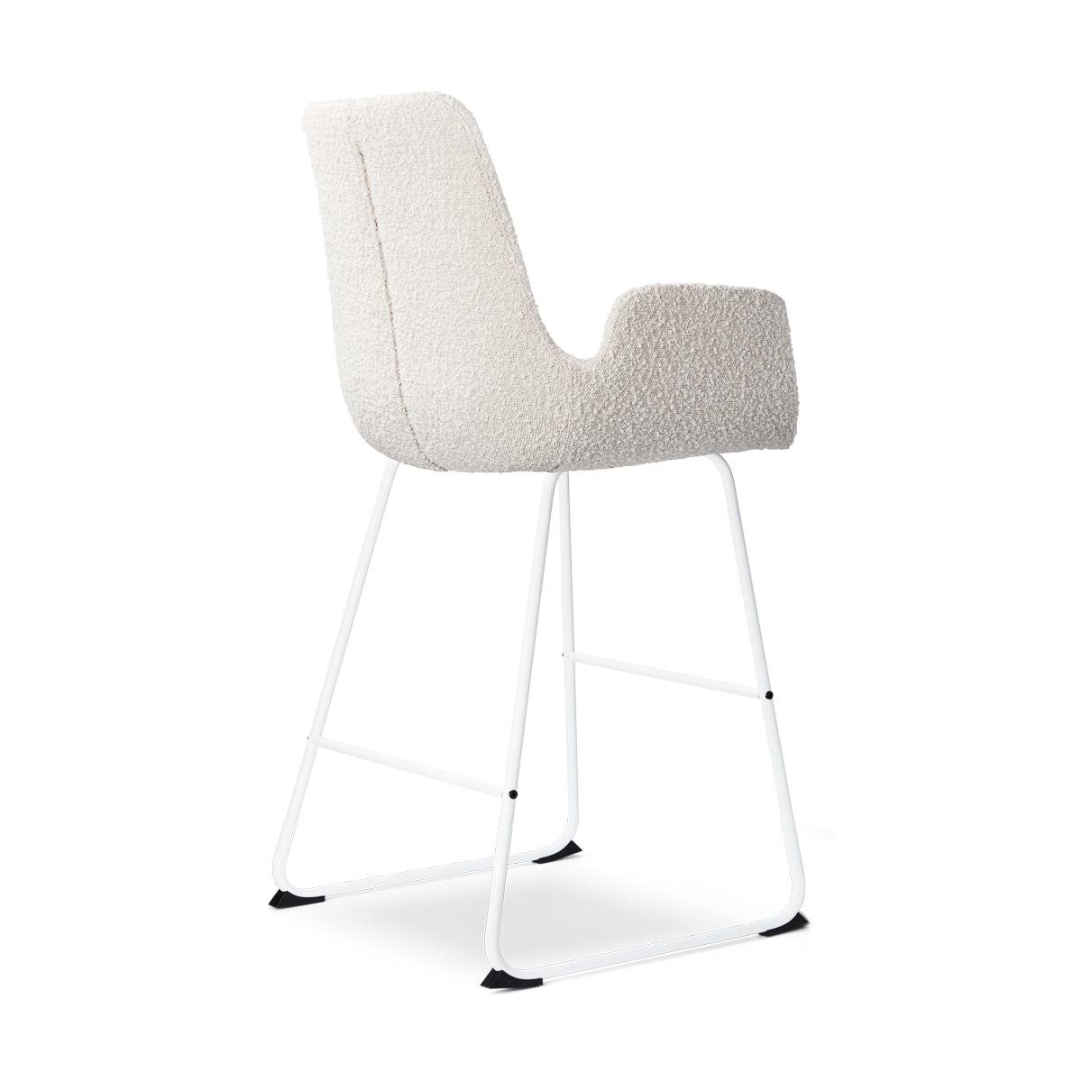 Nolon Nino-Eef Barkrukken Set van 2 - Bouclé Beige - Wit - 65 cm