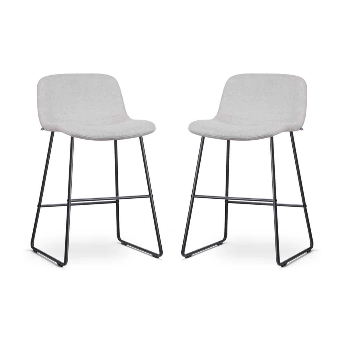 Nolon Nino-Mats Barkrukken Set van 2 - Beige - Zwart - 65 cm