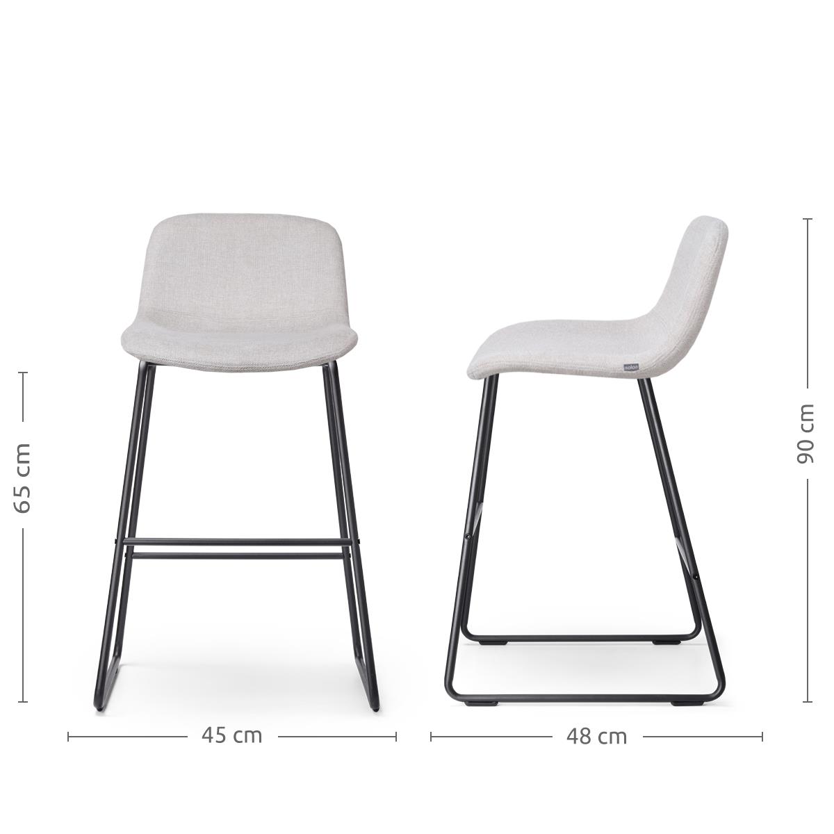 Nolon Nino-Mats Barkrukken Set van 2 - Beige - Zwart - 65 cm