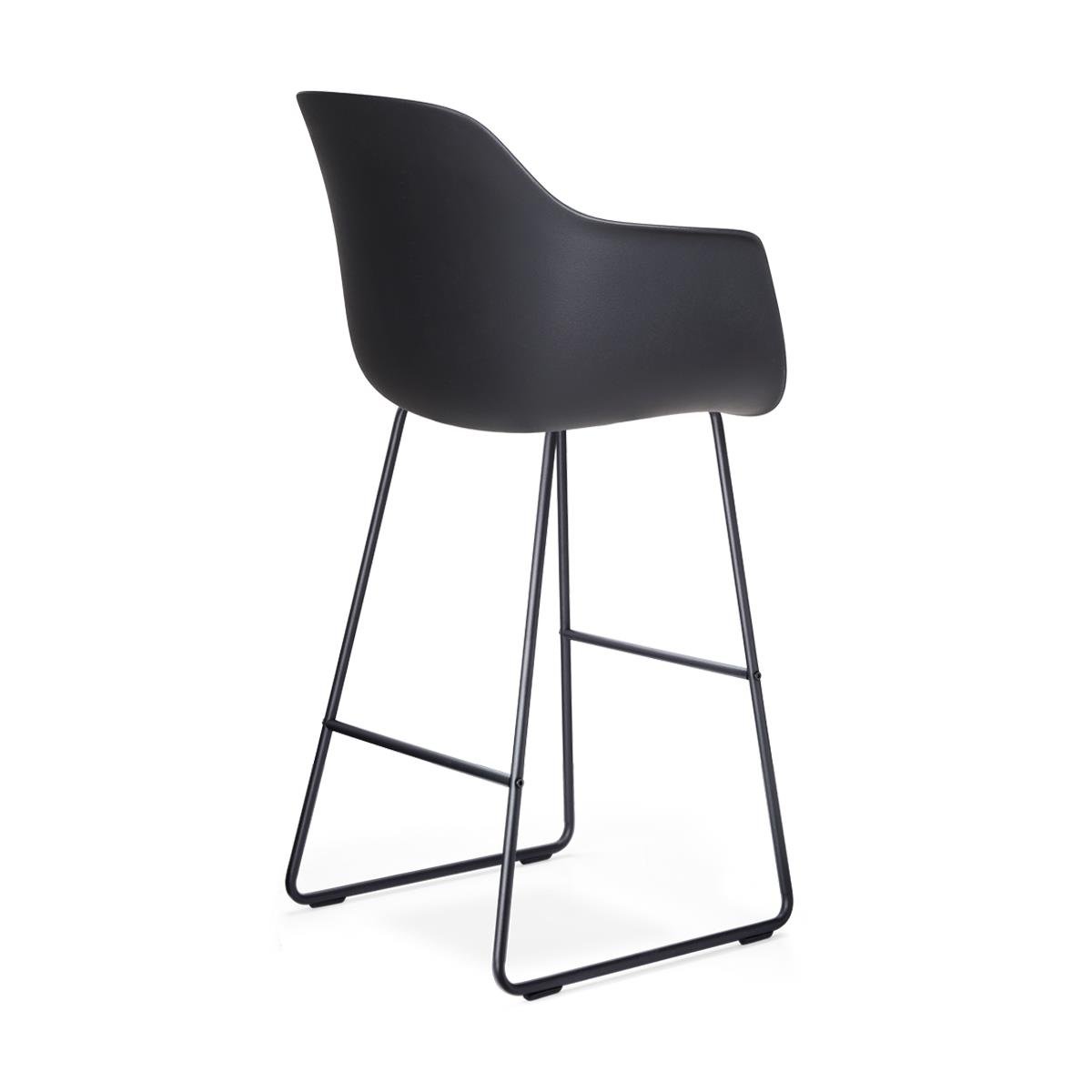 Nolon Nino-Puk barkruk zwart - zwart onderstel - 75 cm - set van 2