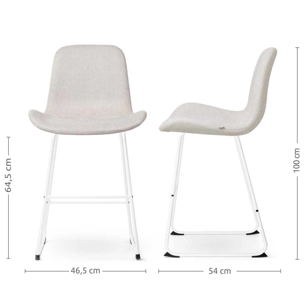 Nolon Nino-Fé Barkrukken Set van 2 - Beige - Wit - 65 cm