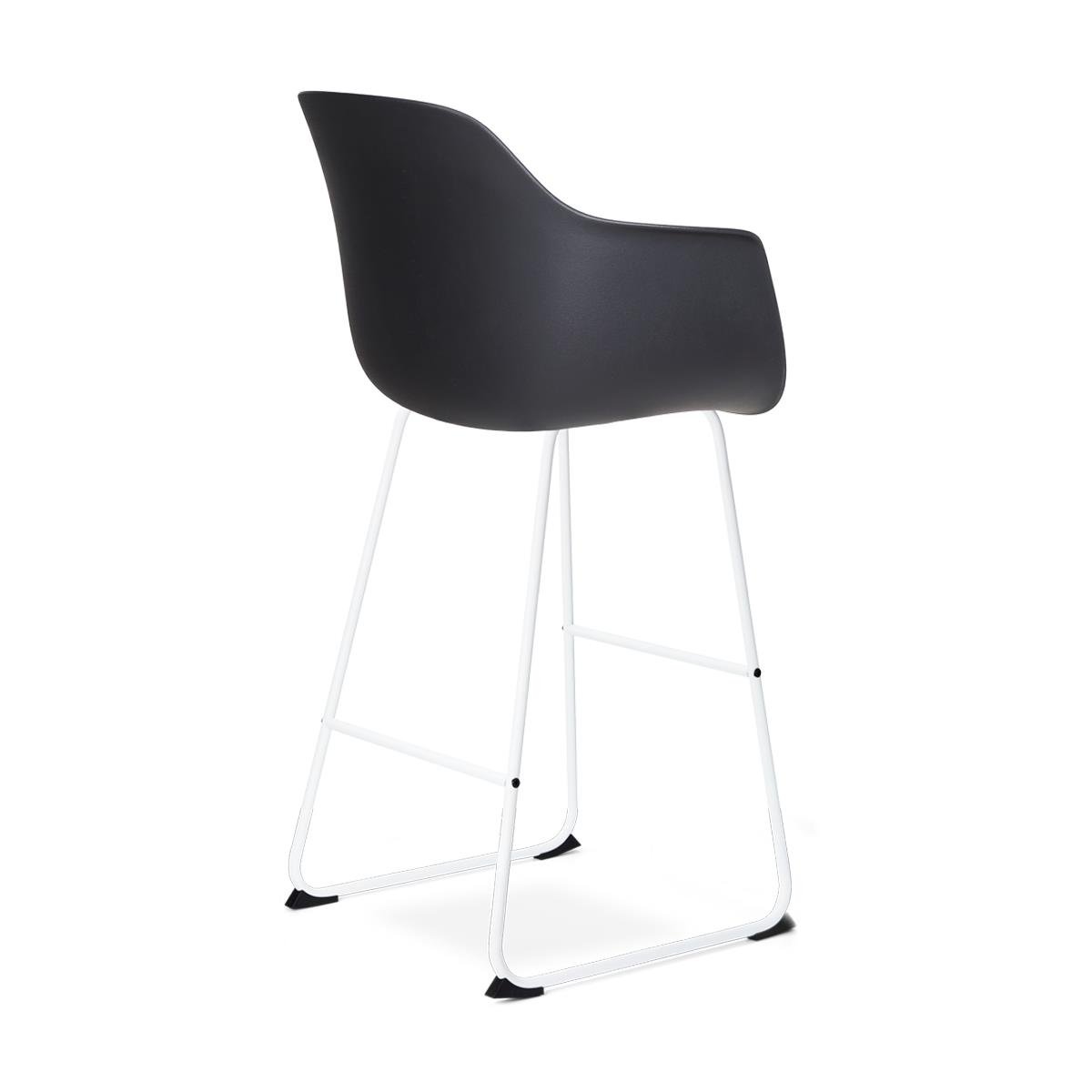 Nolon Nino-Puk barkruk zwart - wit onderstel - 75 cm - set van 2