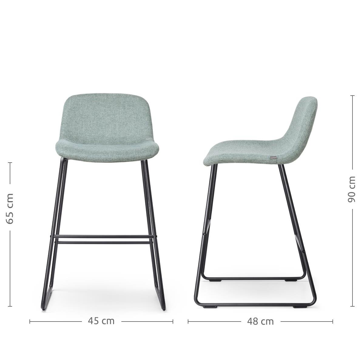 Nolon Nino-Mats Barkrukken Set van 2 - Zacht groen - Zwart - 65 cm