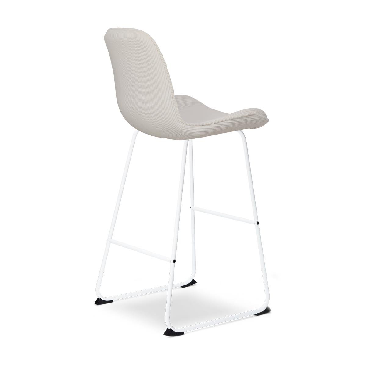 Nolon Nino-Fé Barkrukken Set van 2 - Ribstof Crème - Wit - 75 cm