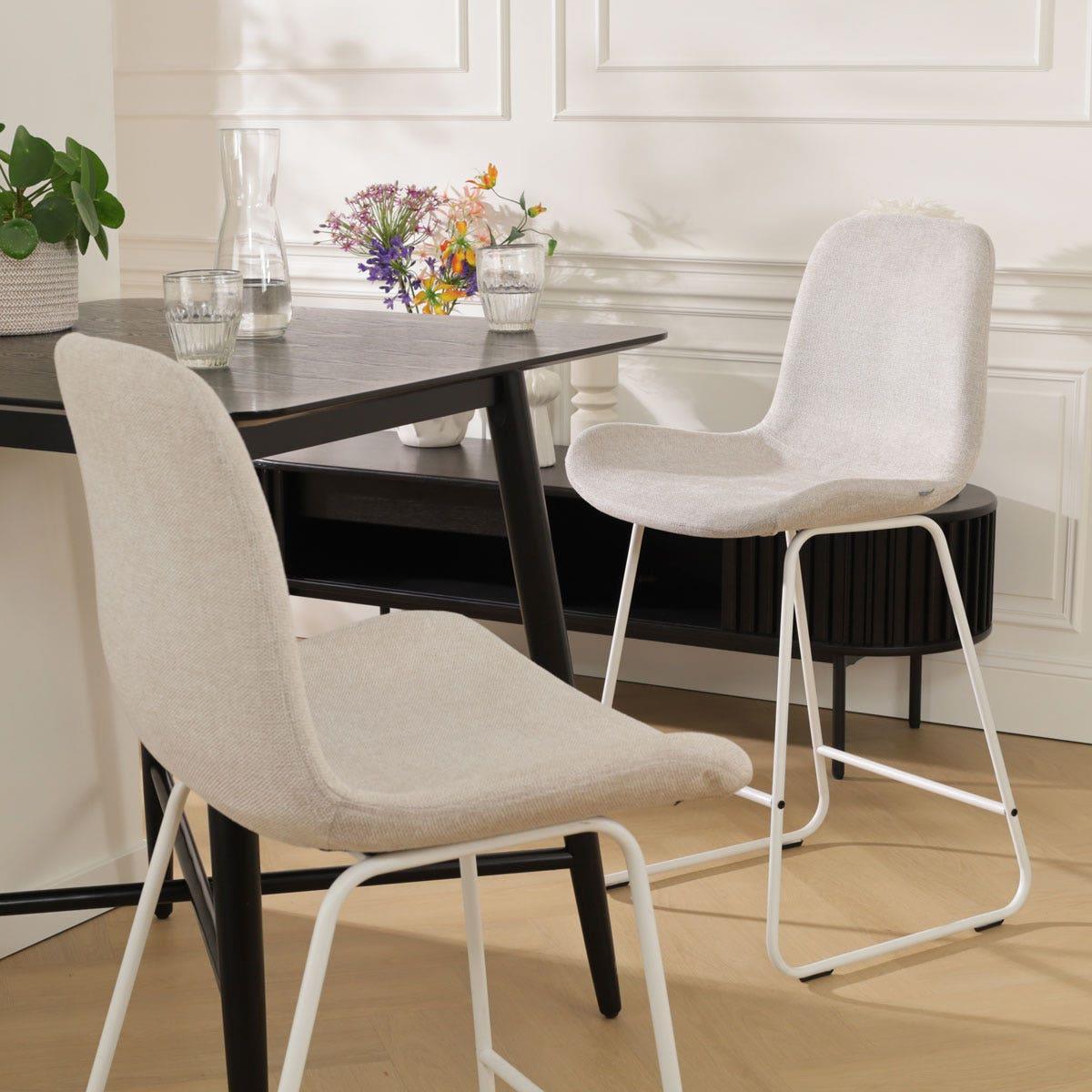 Nolon Nino-Fé Barkrukken Set van 2 - Beige - Wit - 75 cm