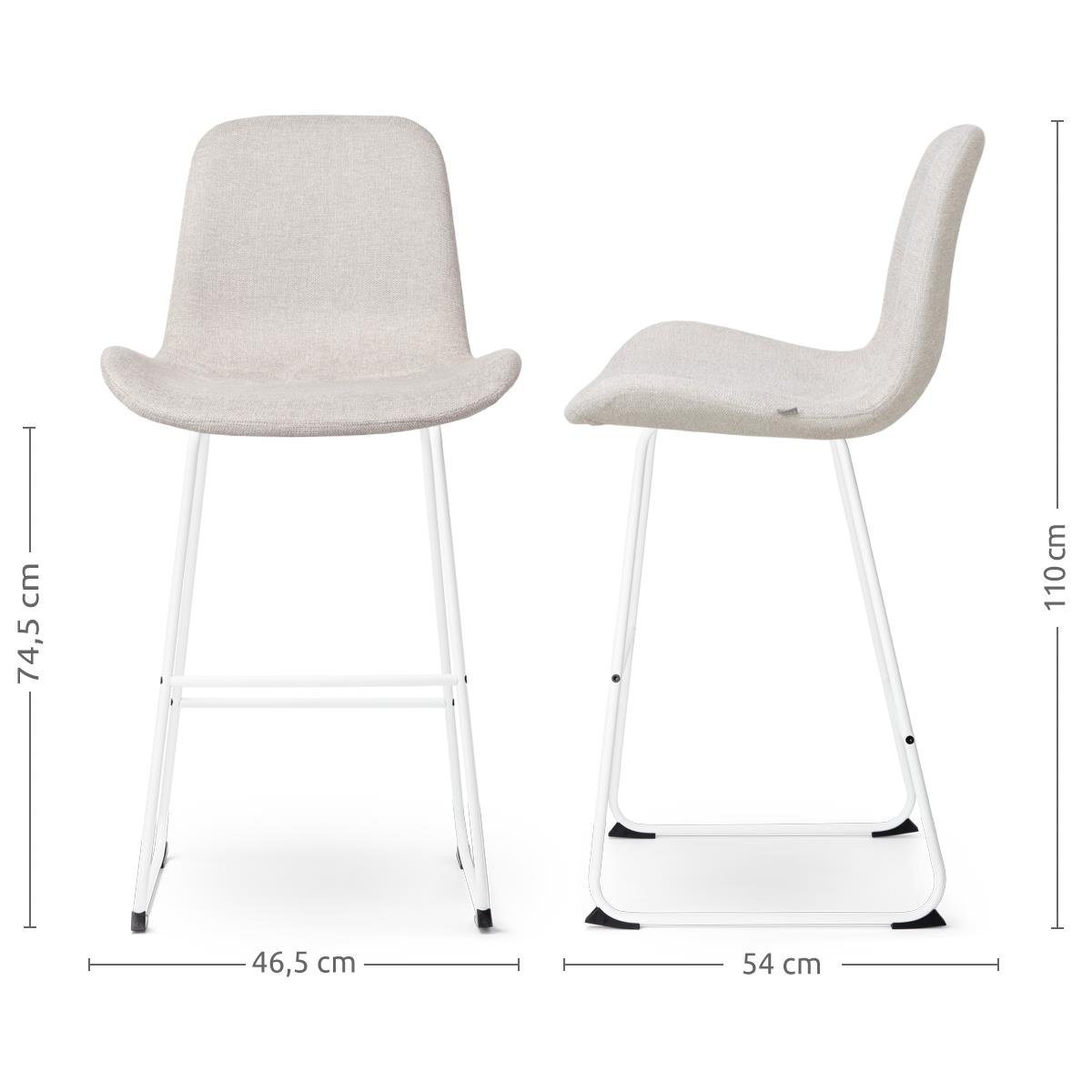 Nolon Nino-Fé Barkrukken Set van 2 - Beige - Wit - 75 cm