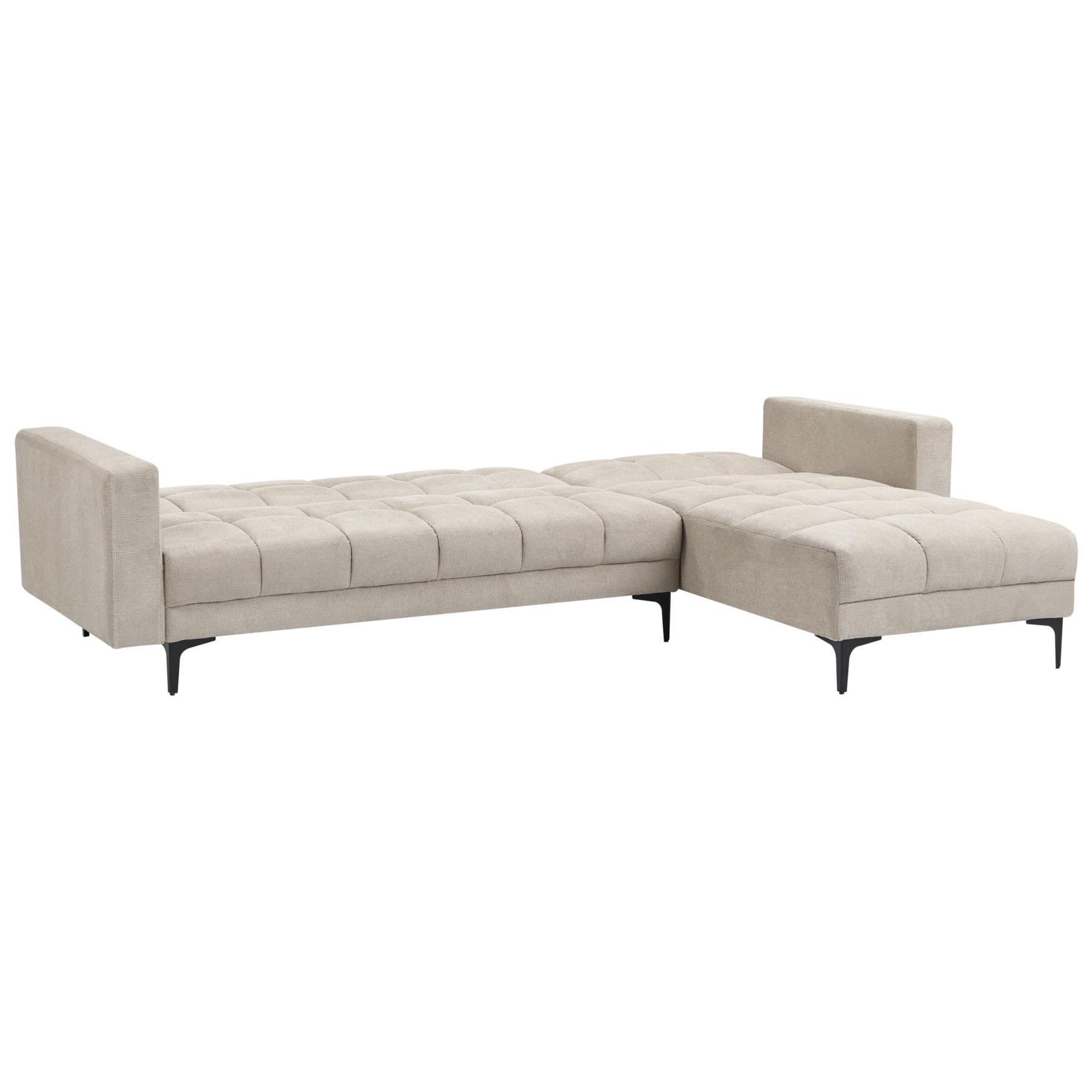 Beliani-ALNES-Hoekbank met ottomaan-Beige-Linkszijdig-Polyester