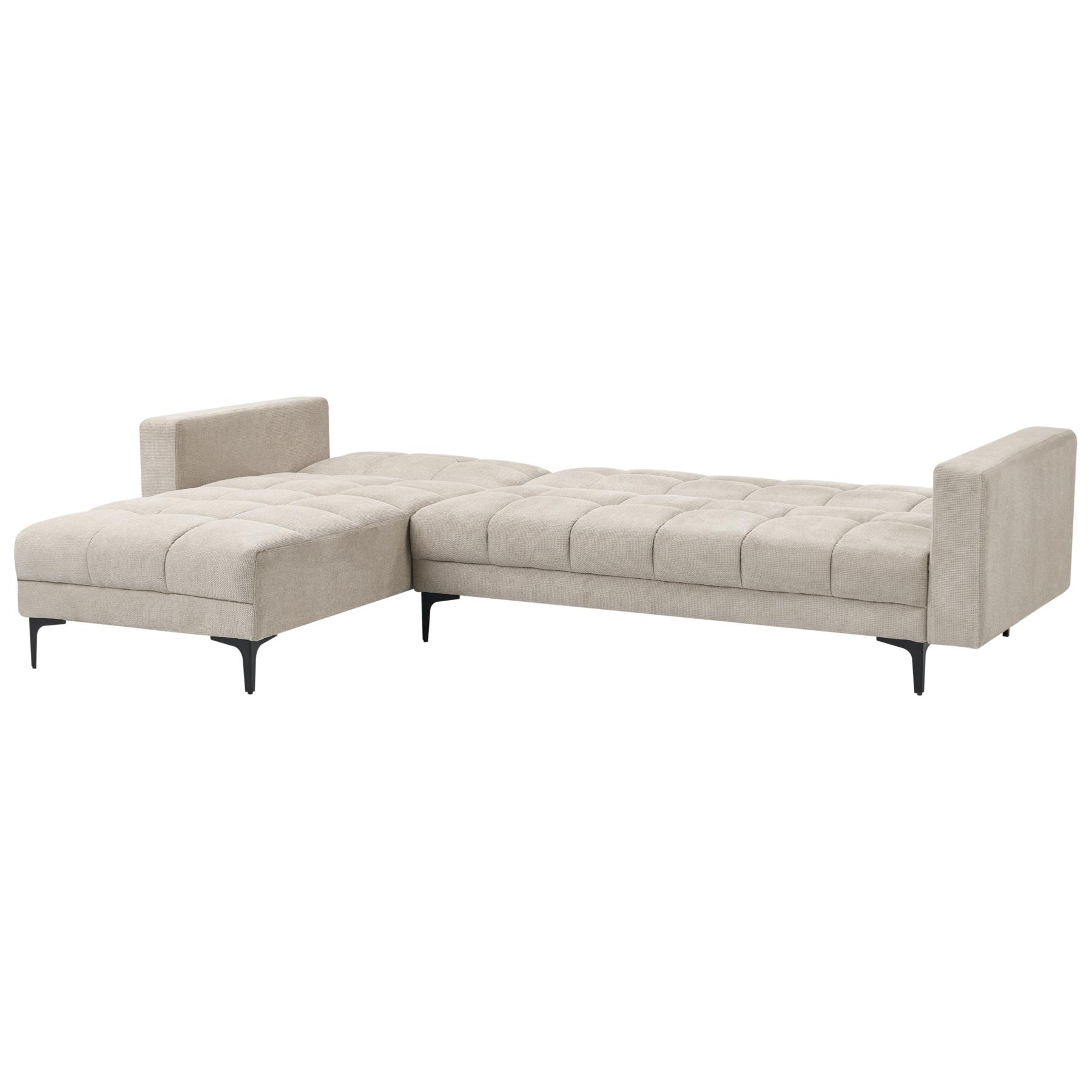 Beliani-ALNES-Hoekbank met ottomaan-Beige-Rechtszijdig-Polyester