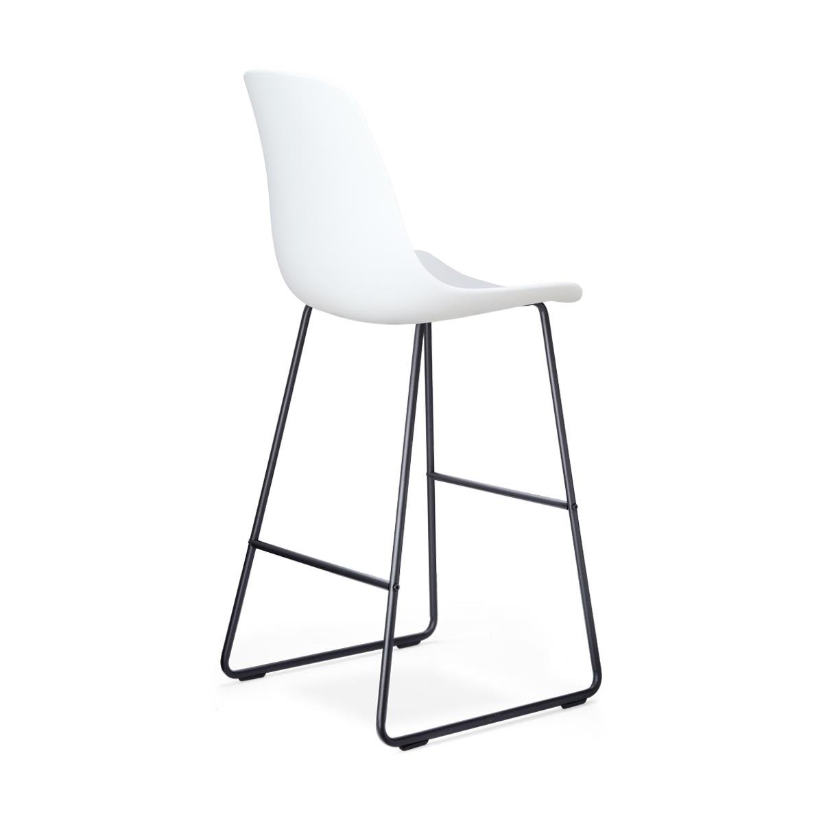 Nolon Nino-Pip barkruk wit - zwart onderstel - 75 cm - set van 2