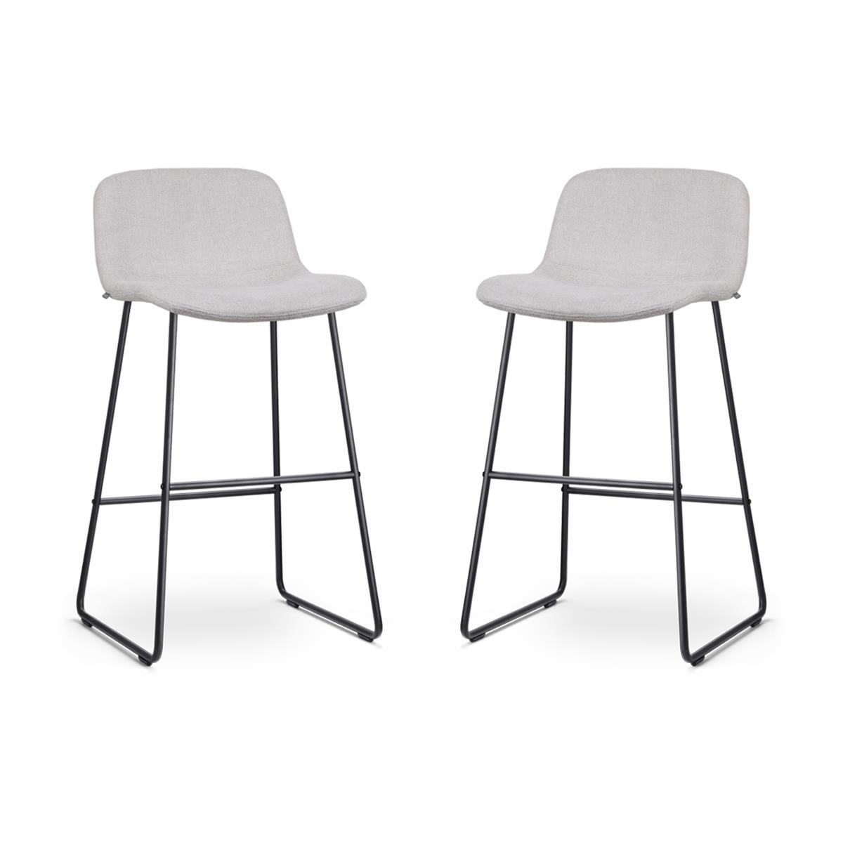 Nolon Nino-Mats Barkrukken Set van 2 - Beige - Zwart - 75 cm