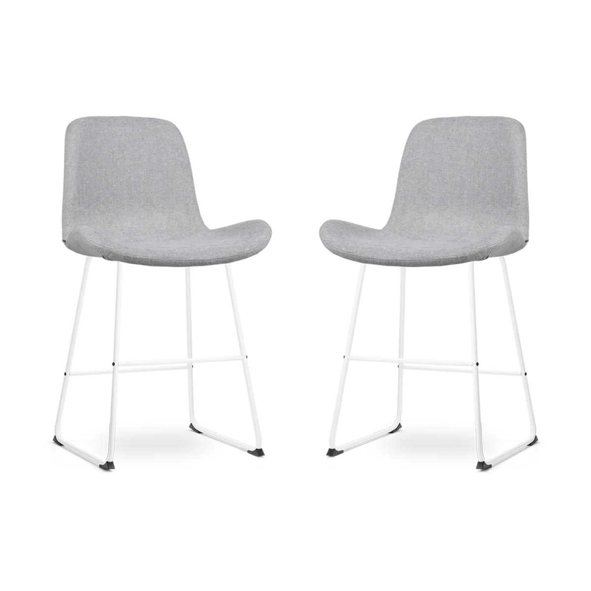 Nolon Nino-Fé Barkrukken Set van 2 - Lichtgrijs - Wit - 65 cm