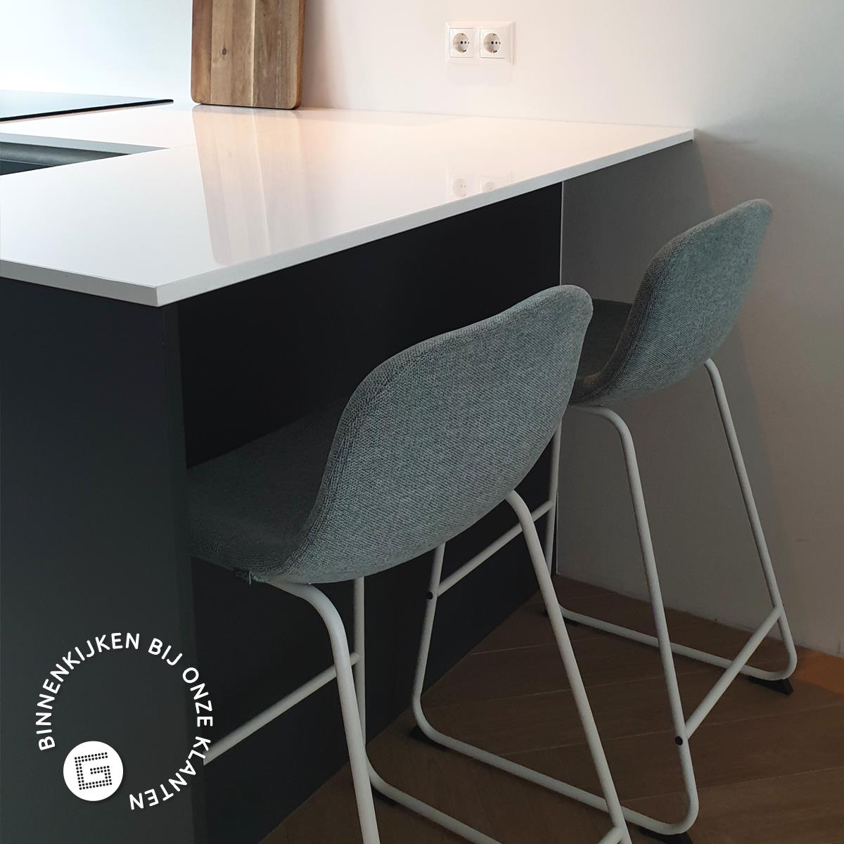Nolon Nino-Mats Barkrukken Set van 2 - Beige - Zwart - 75 cm