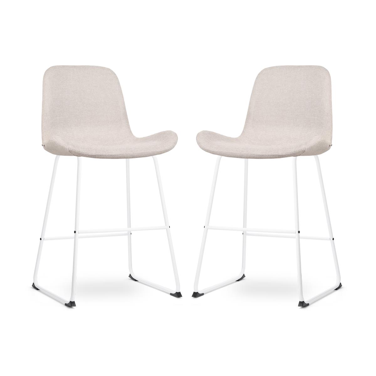 Nolon Nino-Fé Barkrukken Set van 2 - Beige - Wit - 65 cm