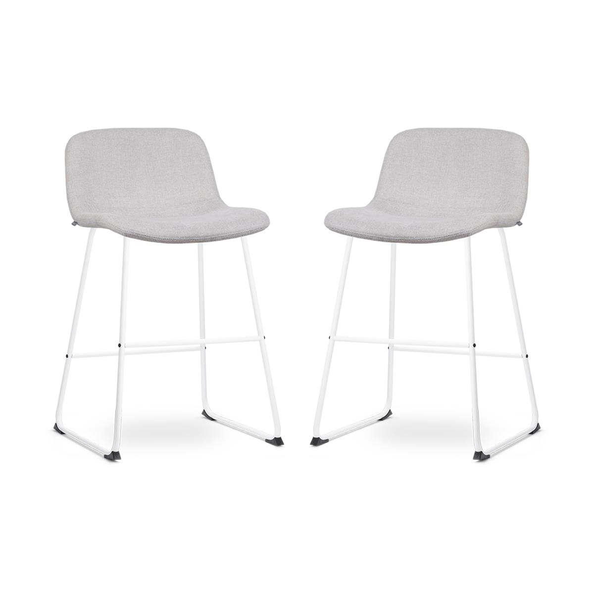 Nolon Nino-Mats Barkrukken Set van 2 - Beige - Wit - 65 cm