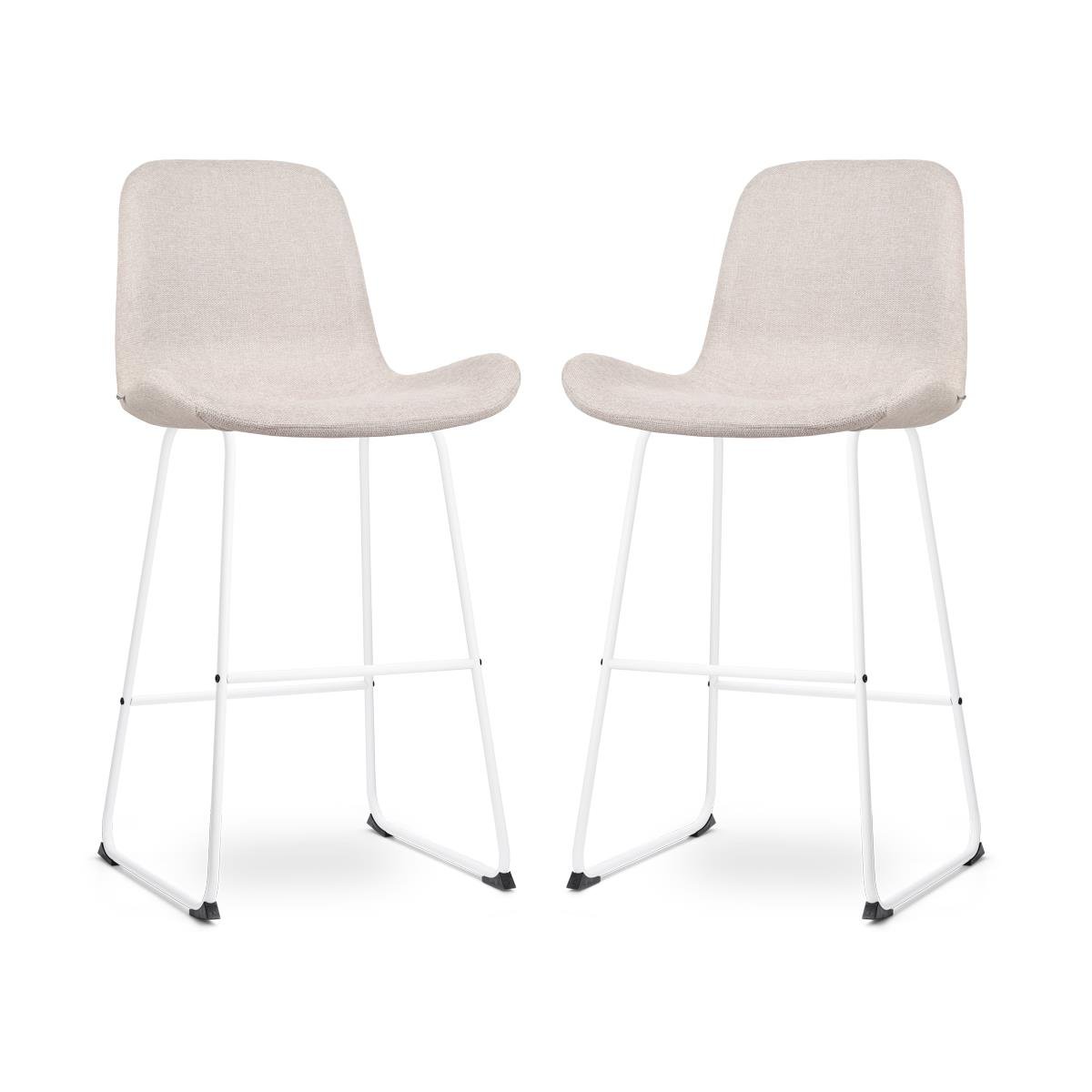 Nolon Nino-Fé Barkrukken Set van 2 - Beige - Wit - 75 cm