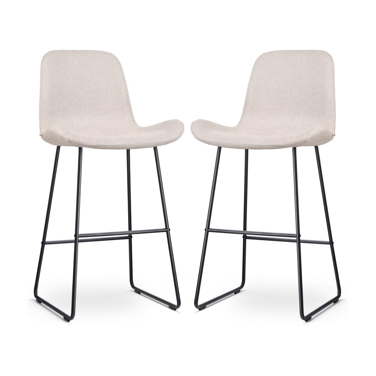 Nolon Nino-Fé Barkrukken Set van 2 - Beige - Zwart - 75 cm