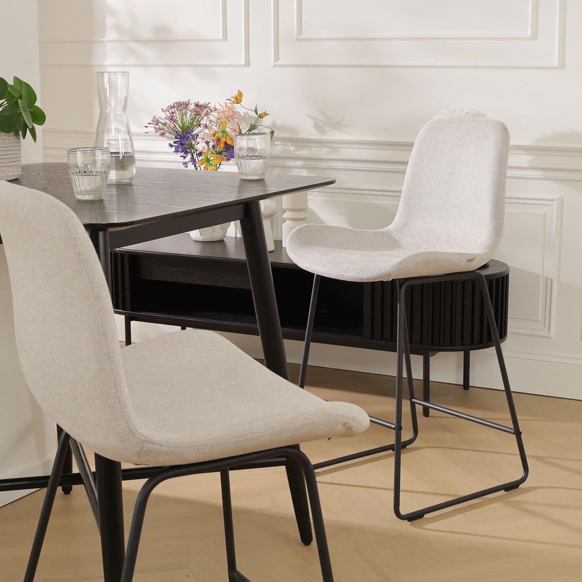 Nolon Nino-Fé Barkrukken Set van 2 - Beige - Zwart - 75 cm