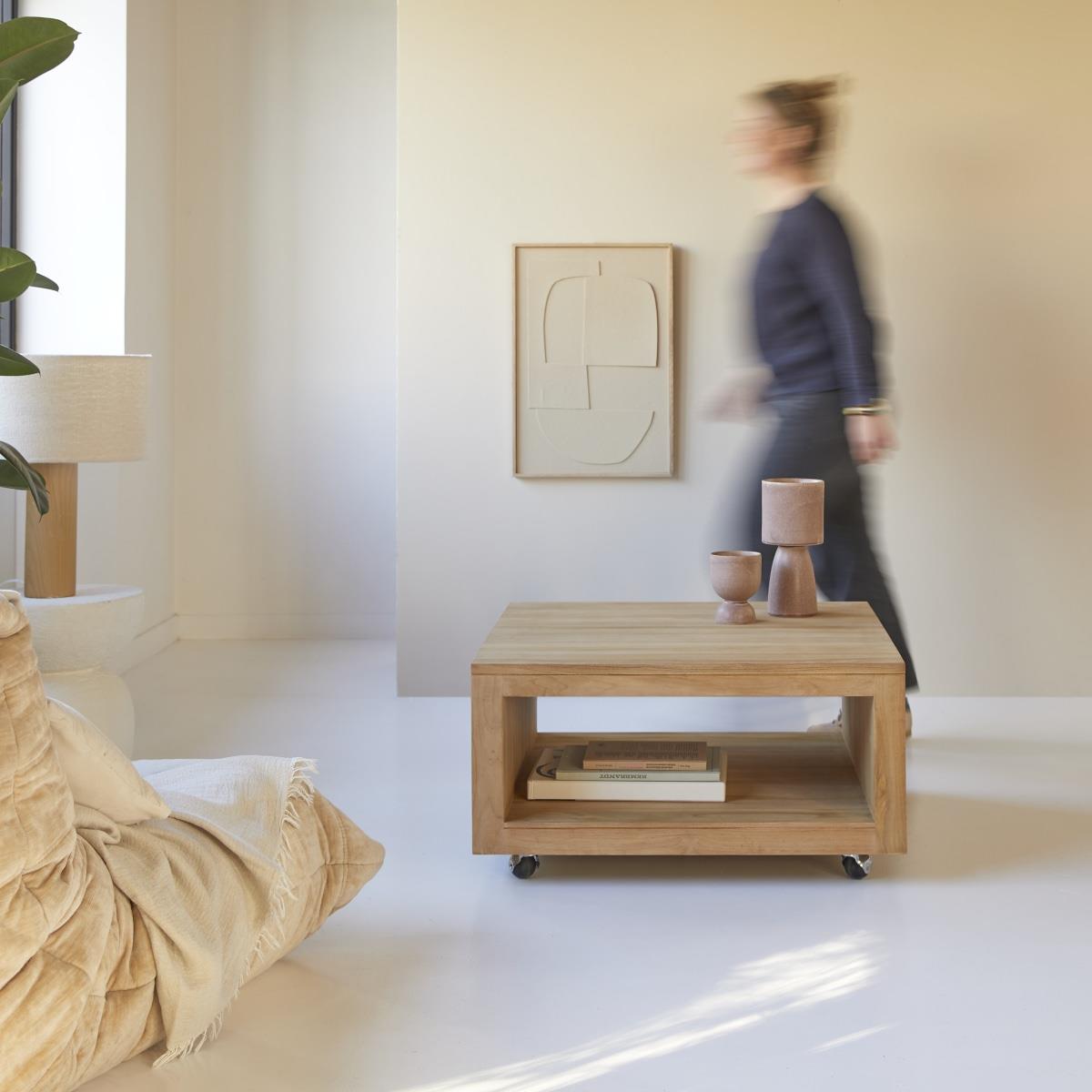 Tikamoon - Anoa - Massief teakhouten vierkante salontafel