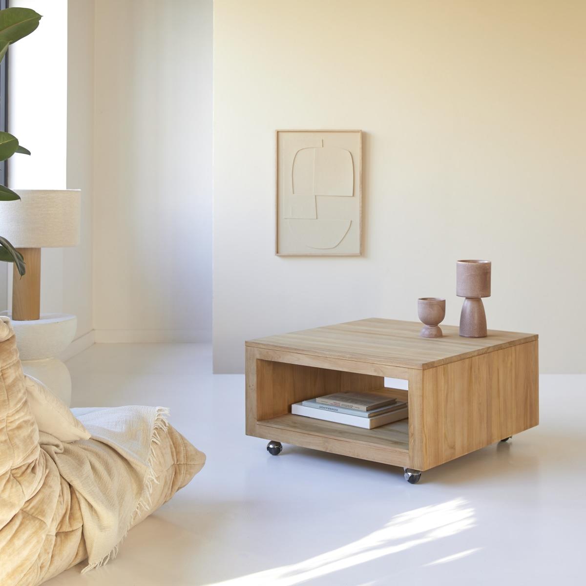 Tikamoon - Anoa - Massief teakhouten vierkante salontafel
