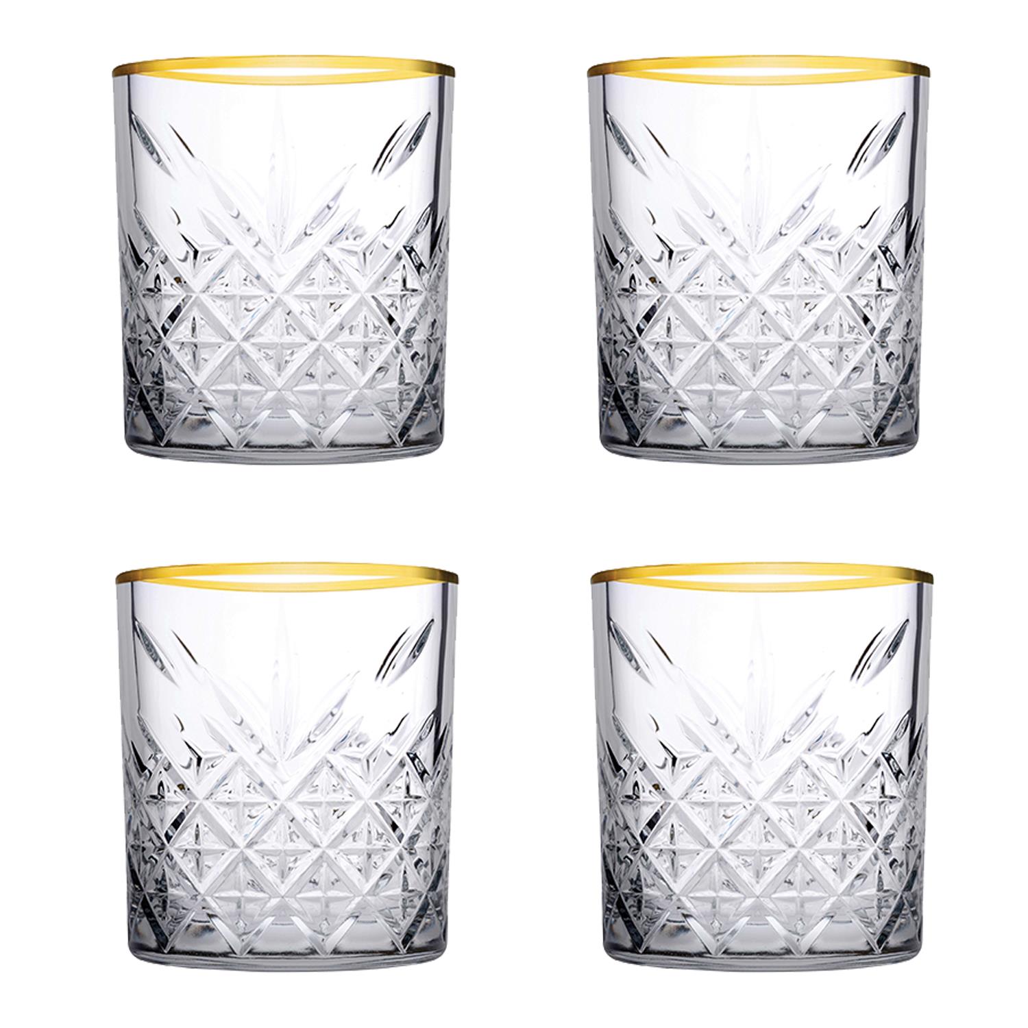 Pasabahce Tumbler met gouden rand Timeless 35.5 cl - Goud 4 stuk(s)