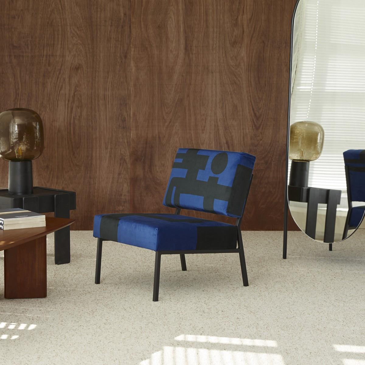 Tikamoon - Barbican - Blauwe Franse fauteuil