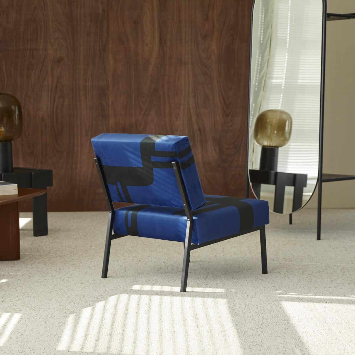 Tikamoon - Barbican - Blauwe Franse fauteuil