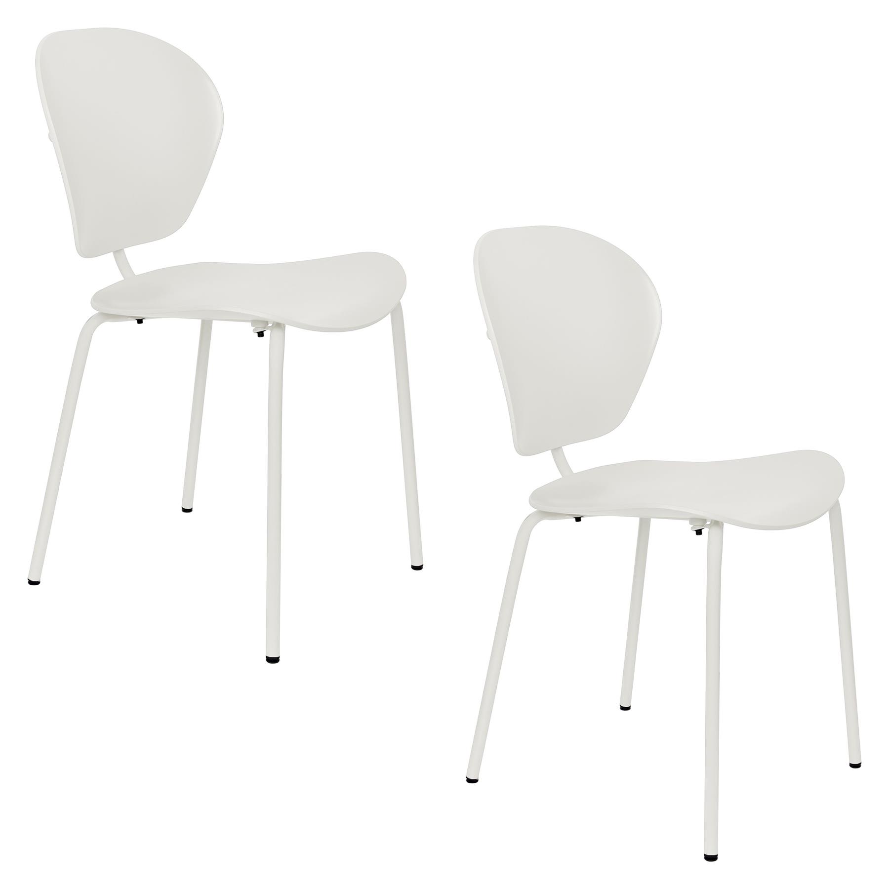Zuiver The Ocean Chair Eetkamerstoelen Coconut Milk - Set van 2 - Wit
