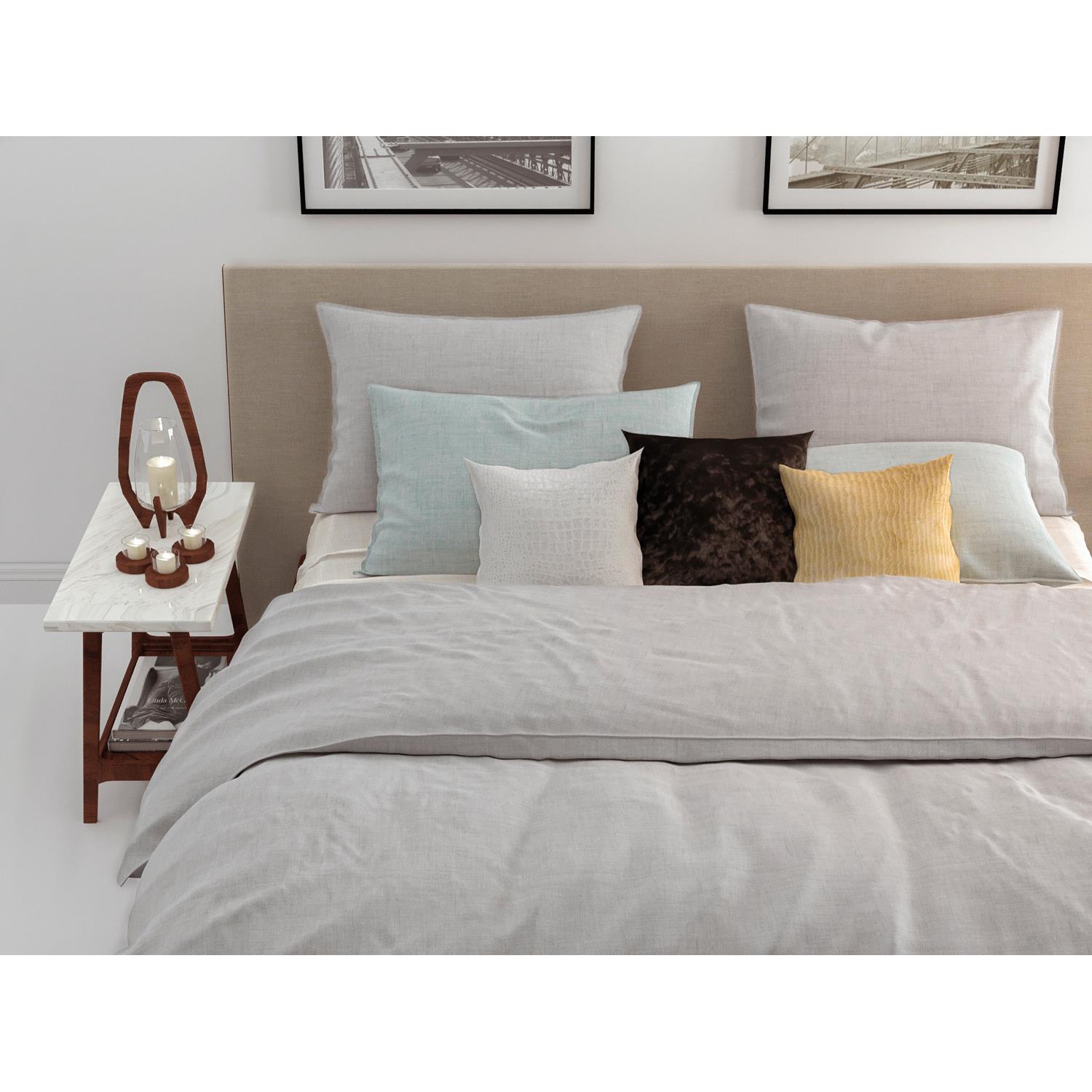 Zo Home Dekbedovertrek Katoen Lino Linnen Look dove grey