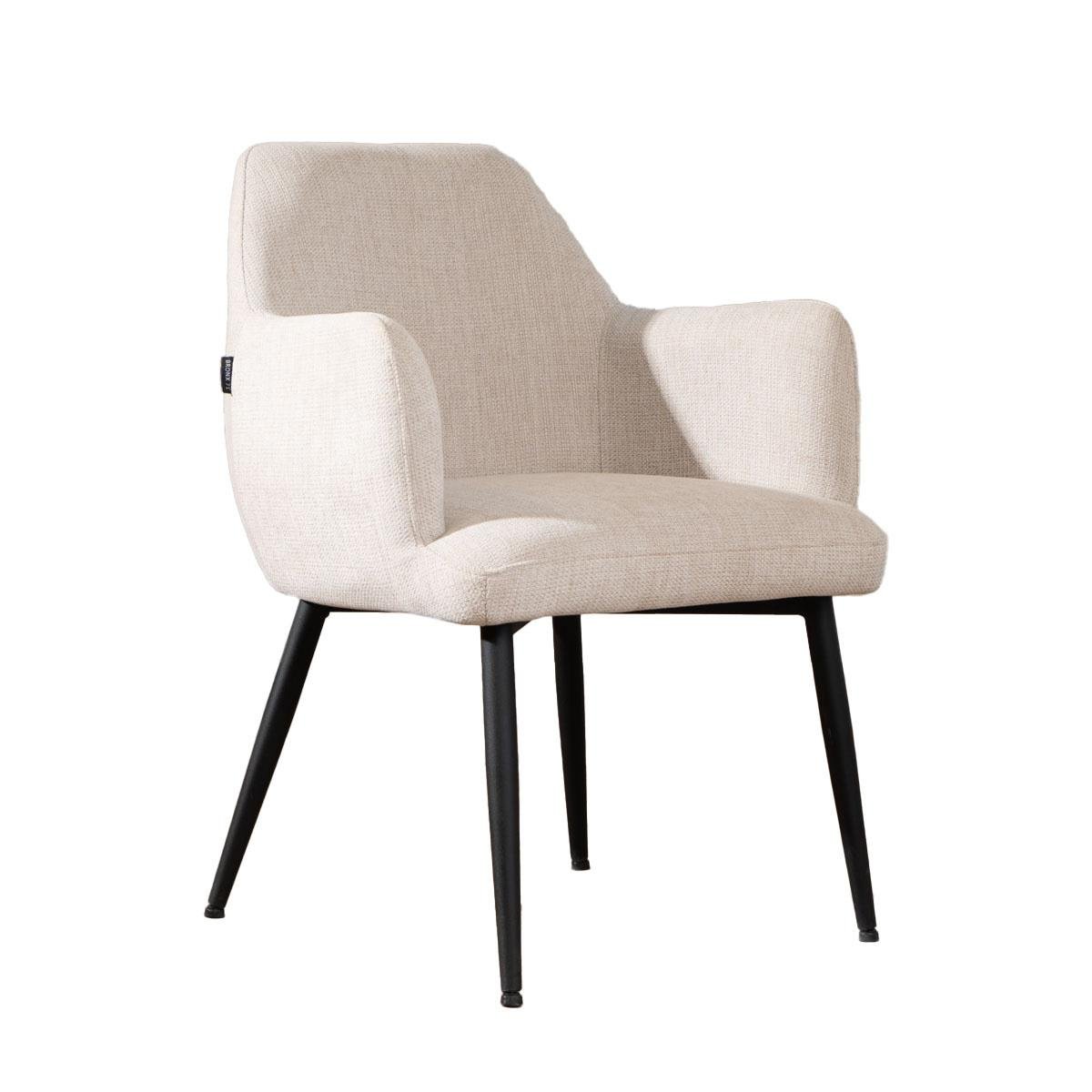 Bronx71 Scandinavische eetkamerstoel Lars beige gerecyclede stof