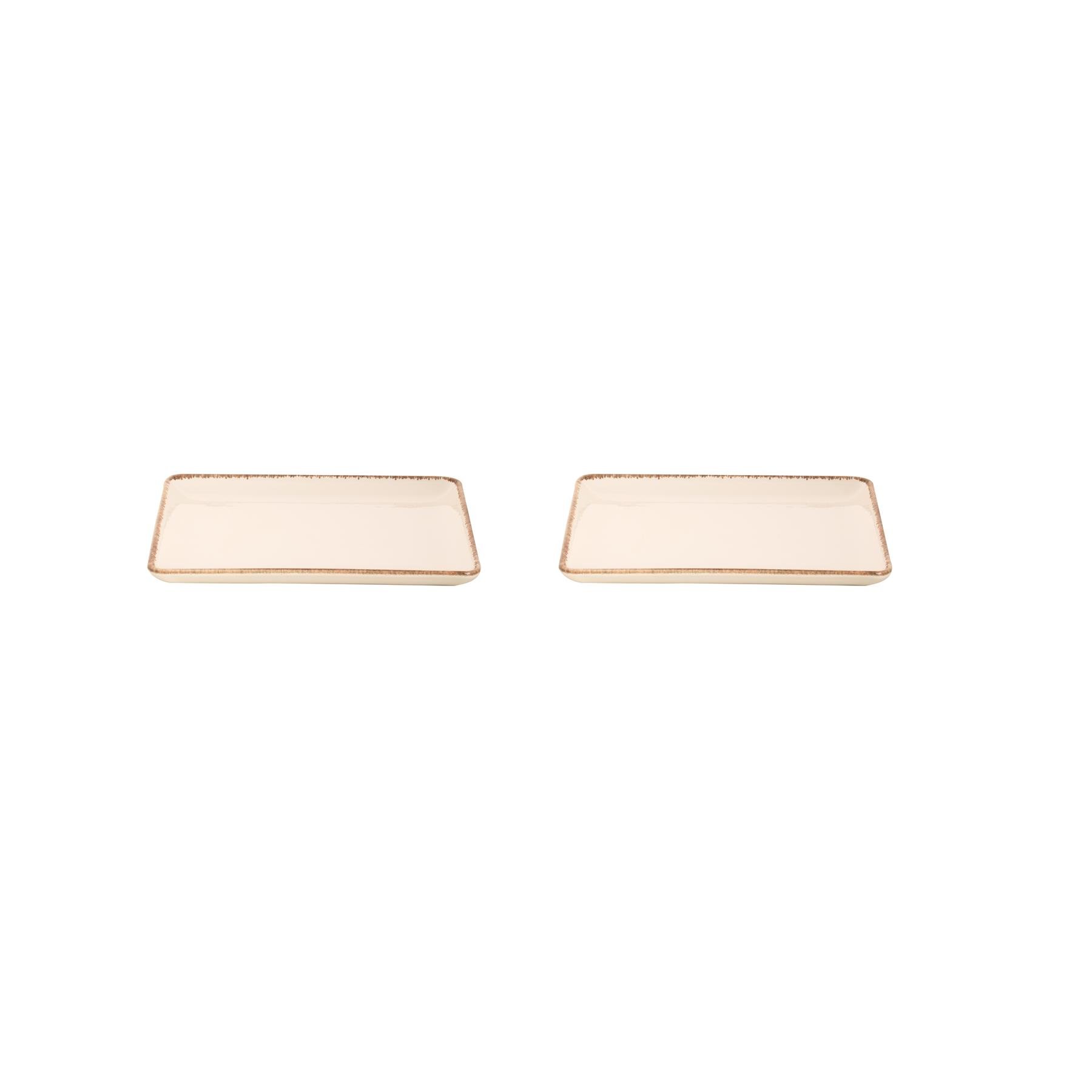 Maastricht Porselein Bord Akoya 23 x 17 cm Crème 2 stuks