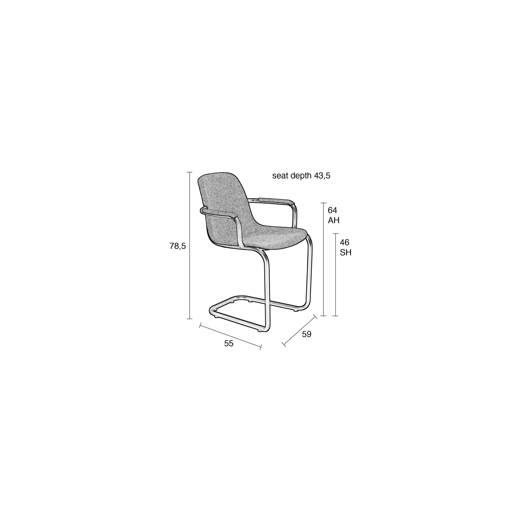 Zuiver Thirsty Eetkamerstoelen met armleuning Blauw - Set van 2