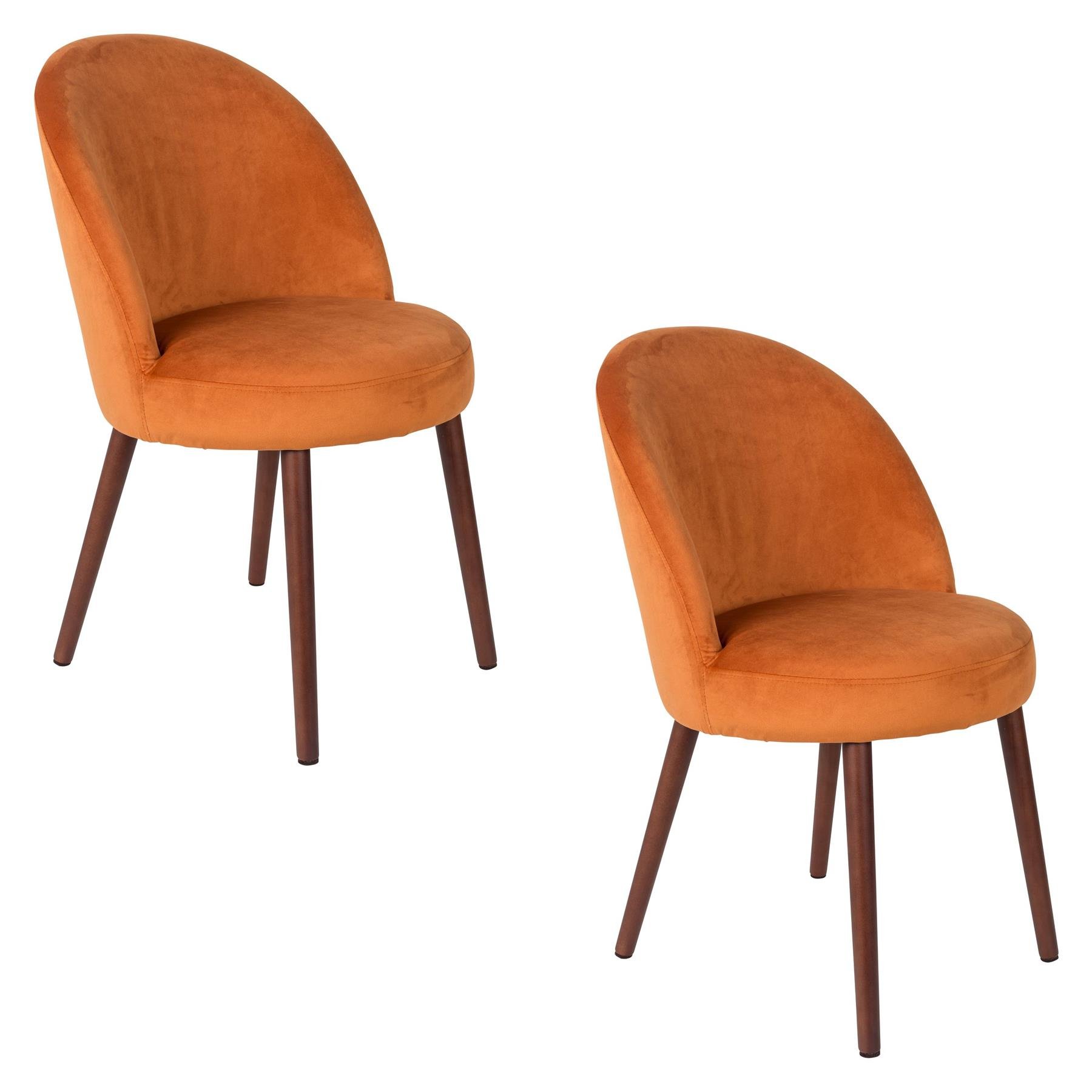 Dutchbone Barbara Eetkamerstoelen Oranje - Set van 2