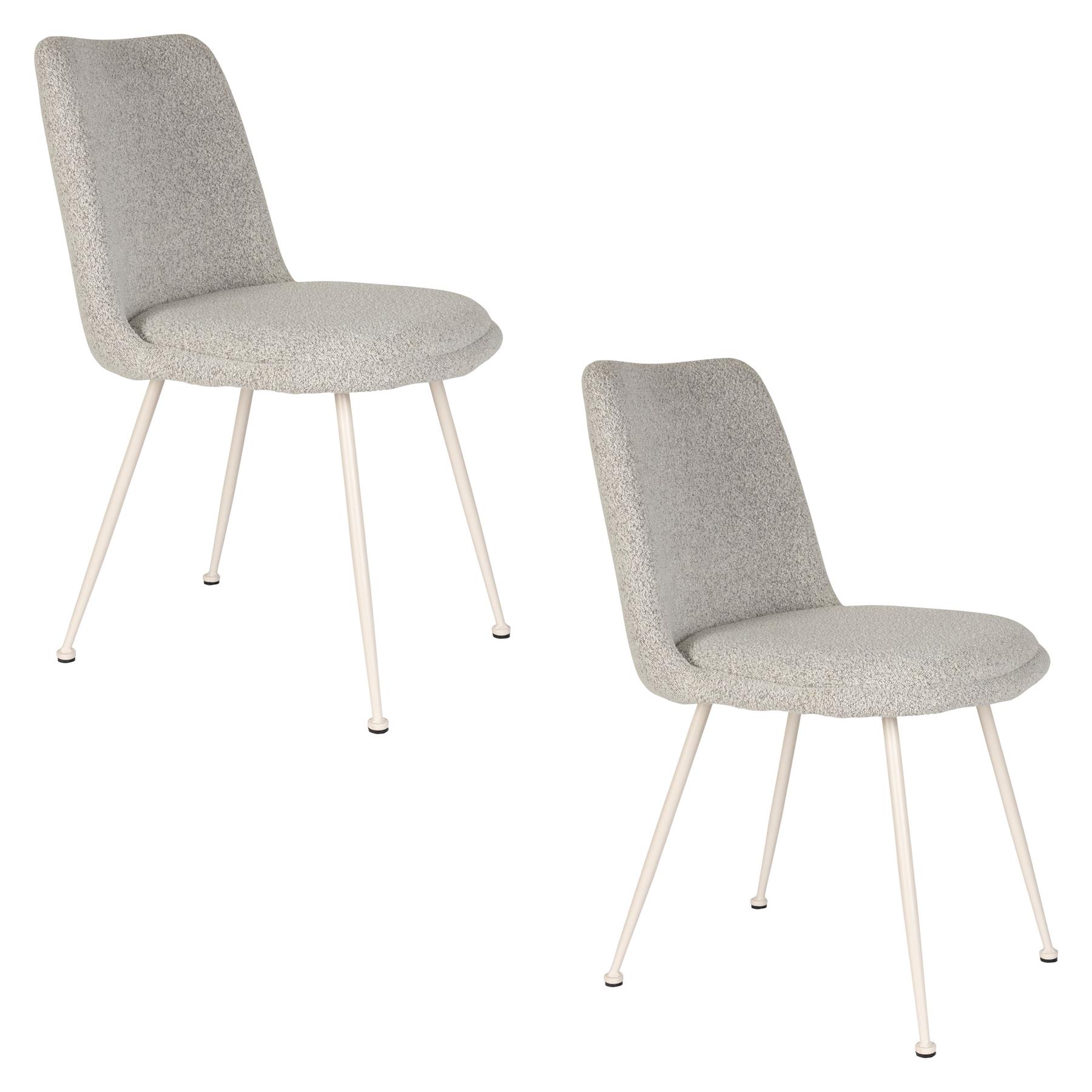Housecraft Fijs Eetkamerstoelen Off-White - Set van 2 - Grijs