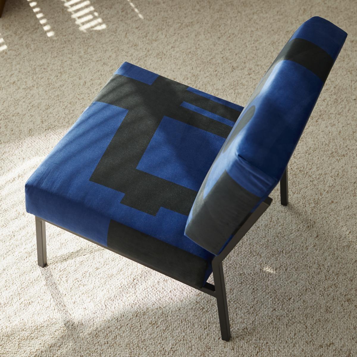Tikamoon - Barbican - Blauwe Franse fauteuil
