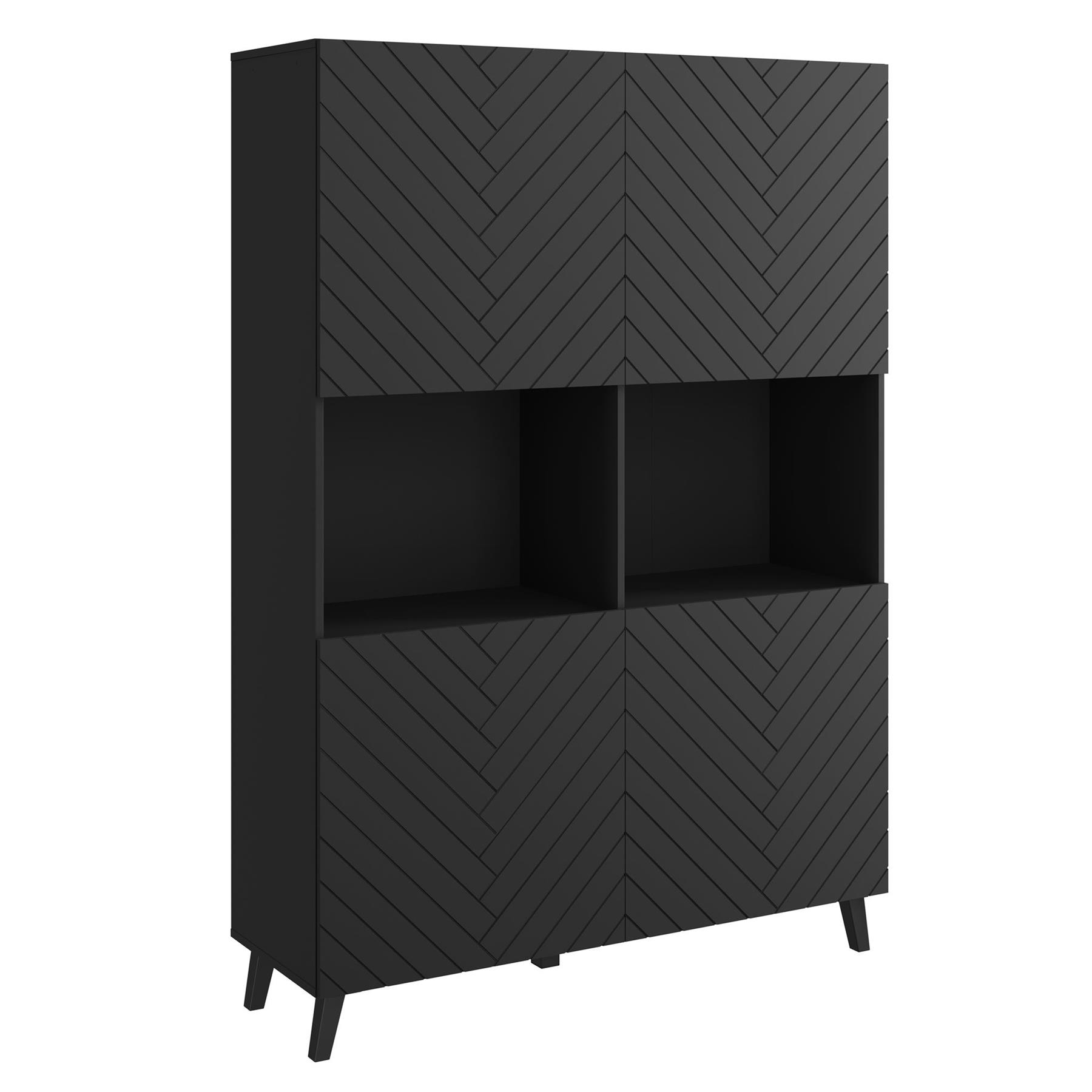 Meubella Dressoir Pulse 2 - Zwart - 120 cm