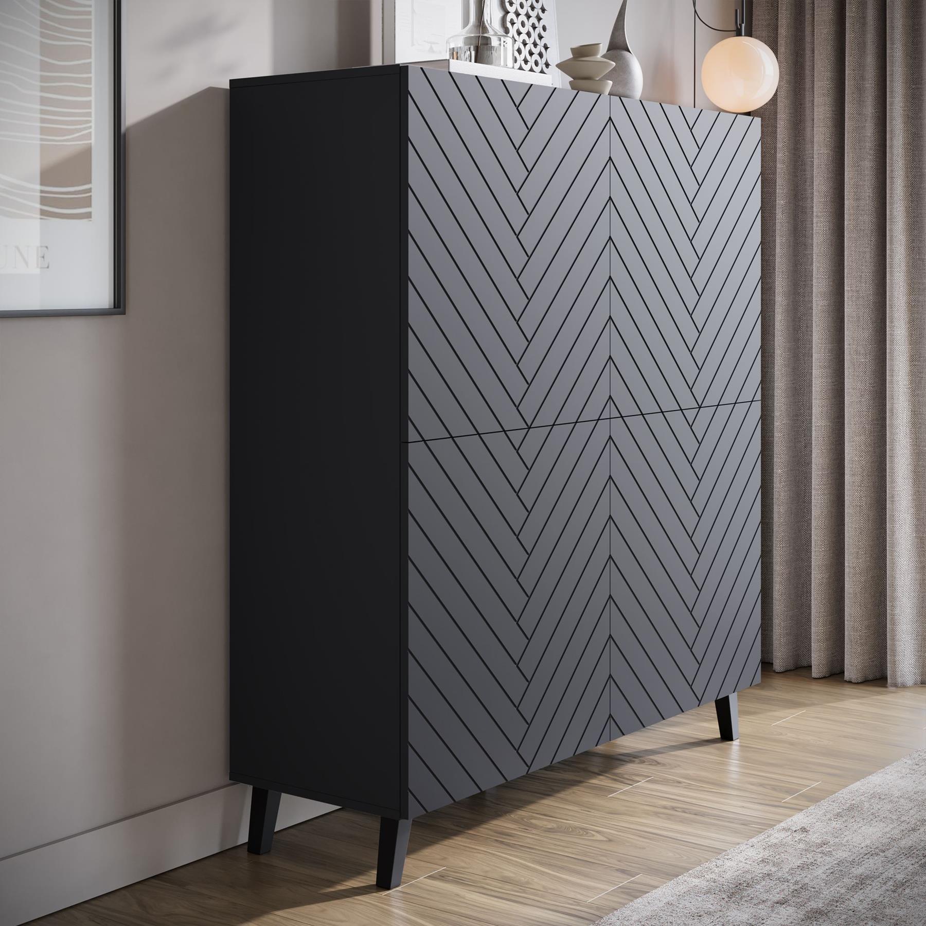 Meubella Dressoir Pulse - Zwart - 120 cm