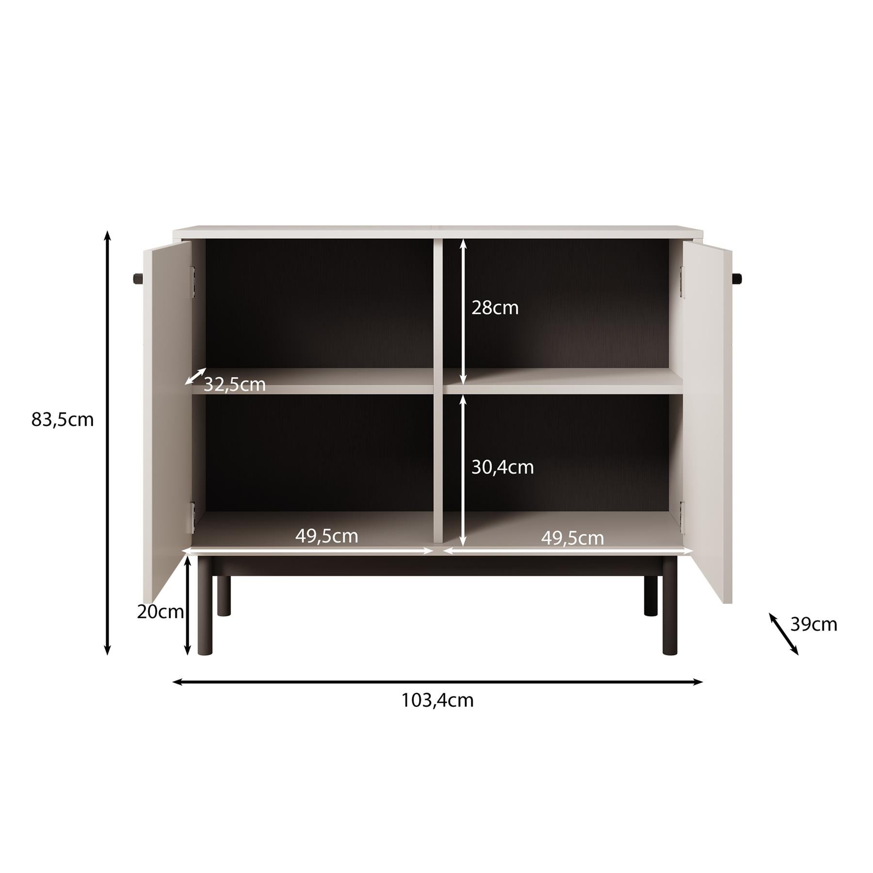 Meubella Dressoir Jules - Beige - 104 cm