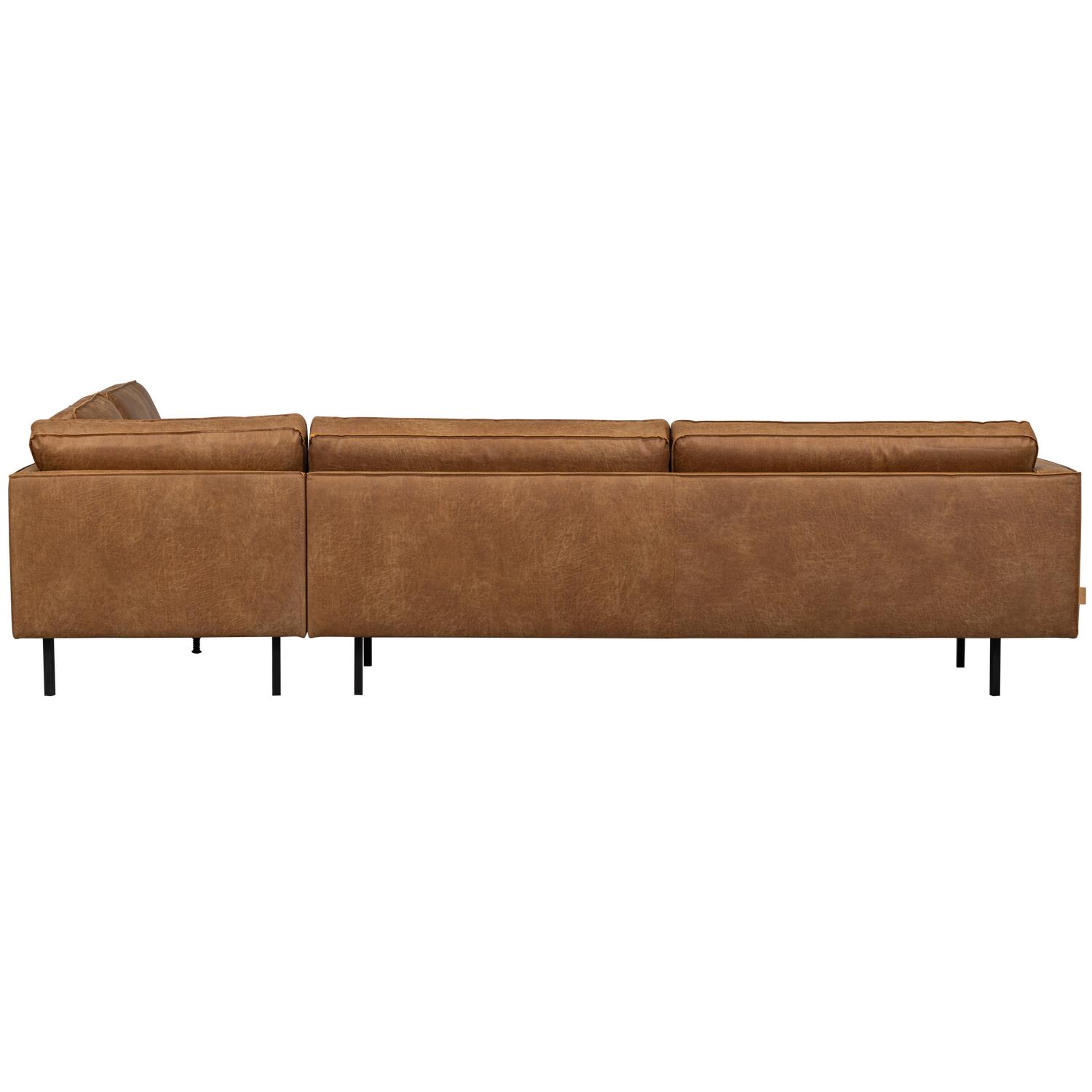 WOOOD Indy Hoekbank Rechts - Recycle Leer - Cognac - 80x338x202