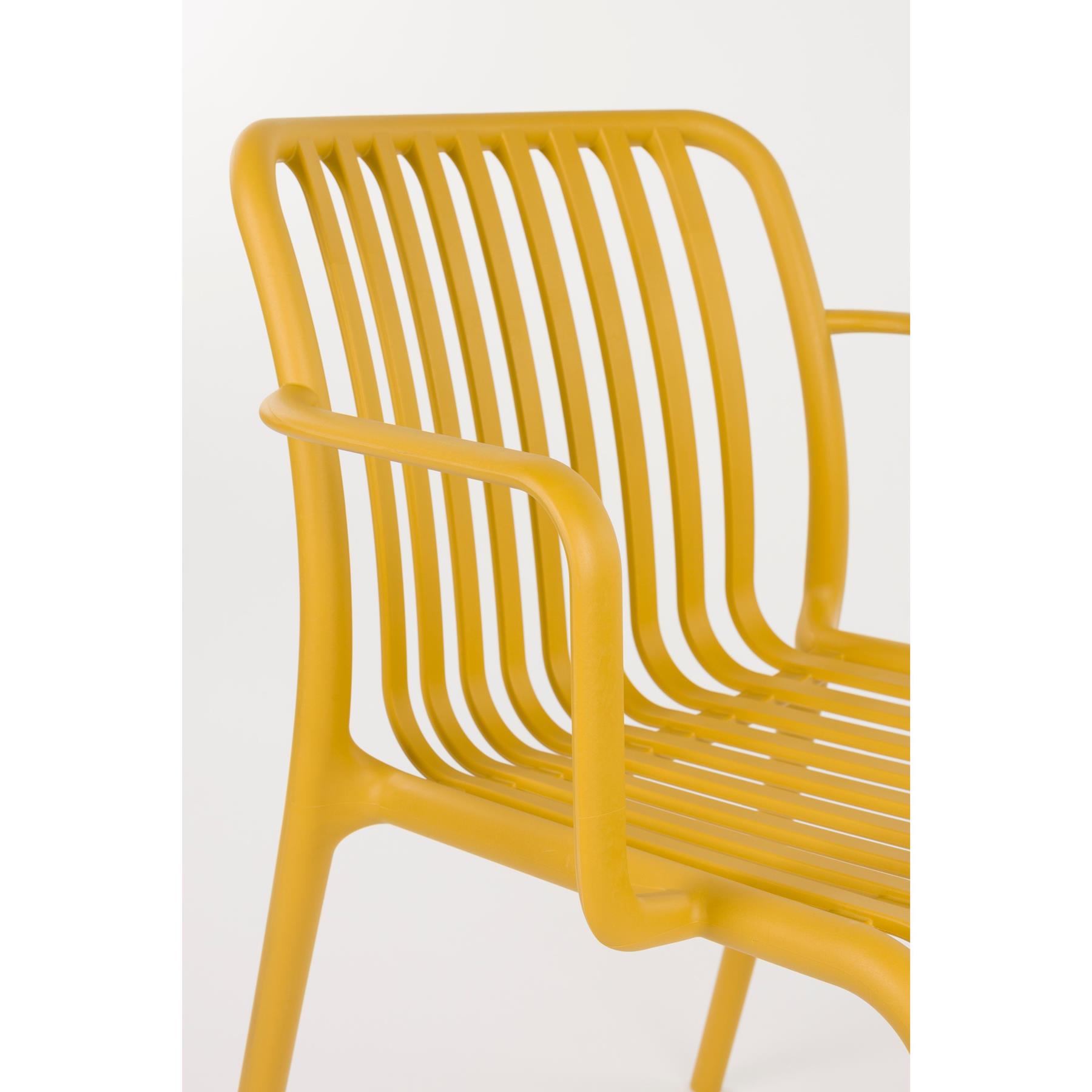 Housecraft Living Mante Tuinstoelen Geel - Set van 4