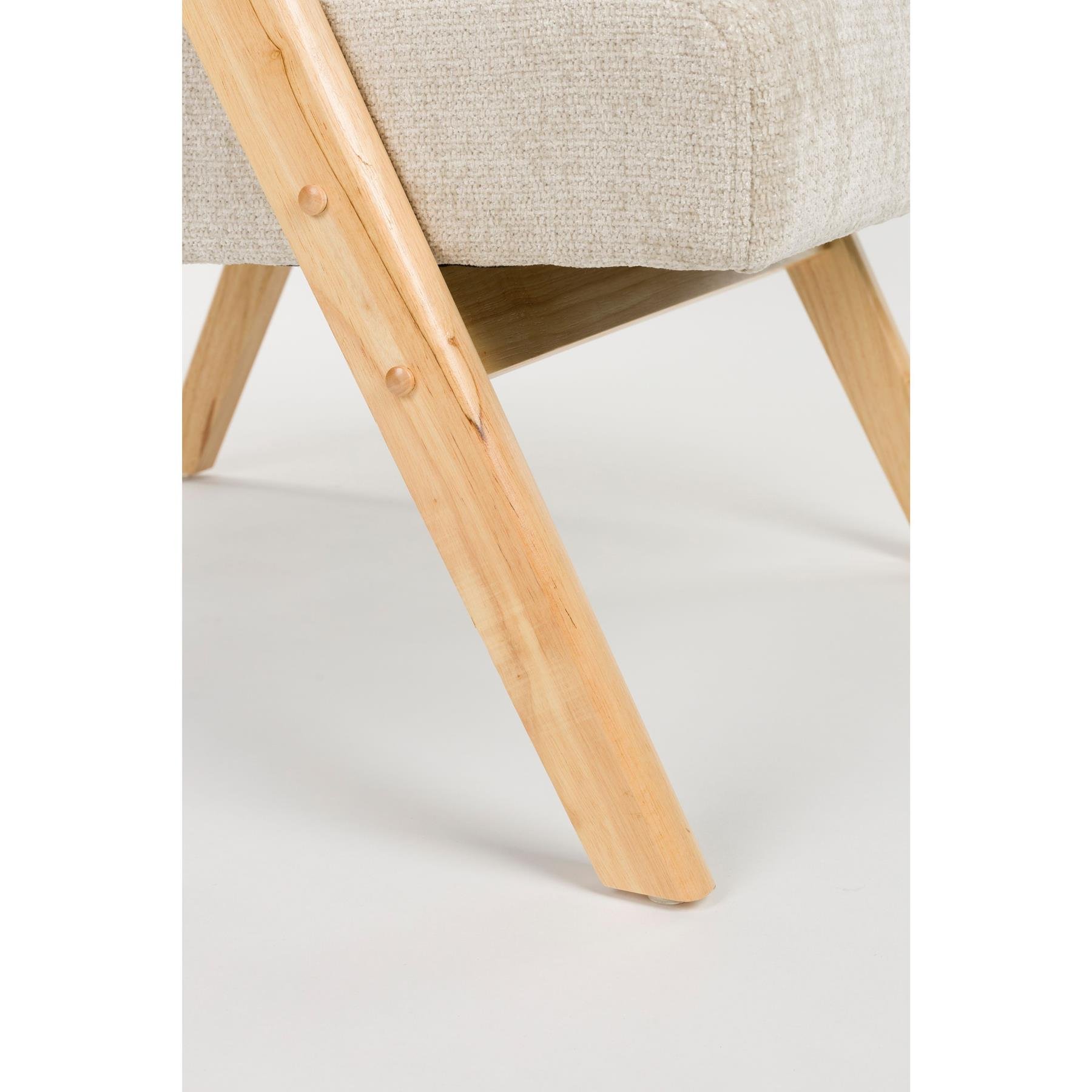 Housecraft Living Panadero Fauteuil met armleuning Hout Naturel| Beige