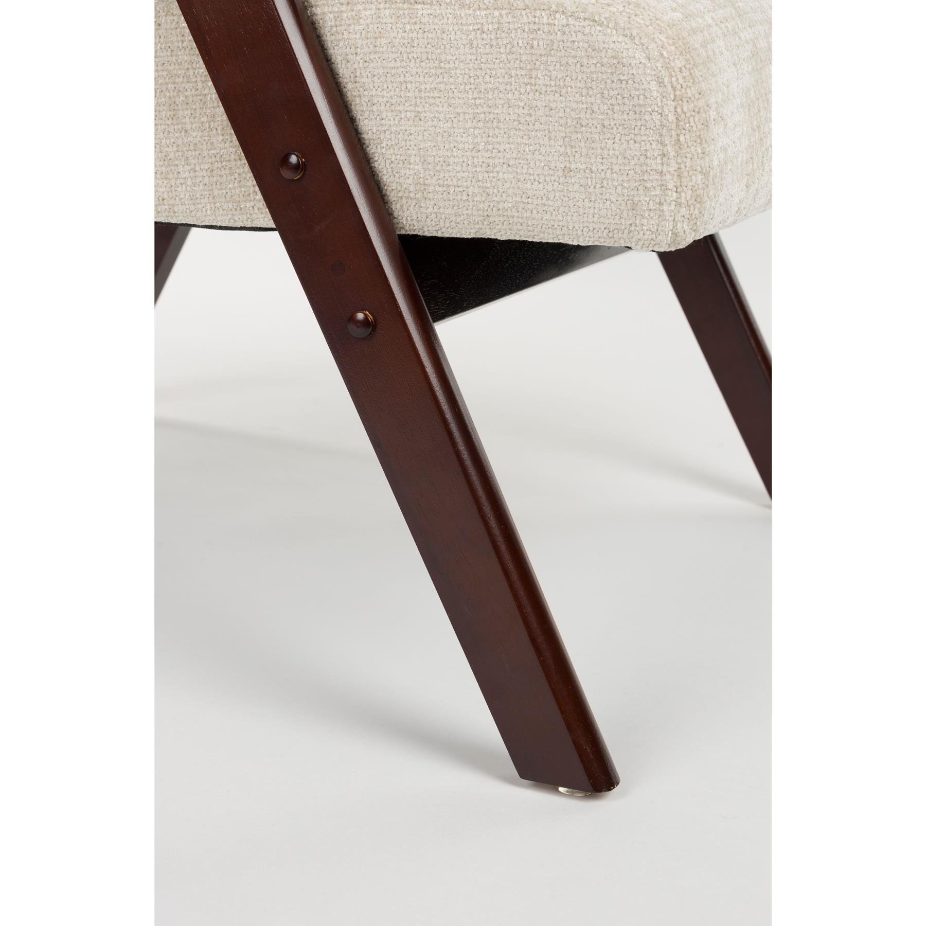 Housecraft Living Panadero Fauteuil met armleuning Hout Bruin donker| Beige