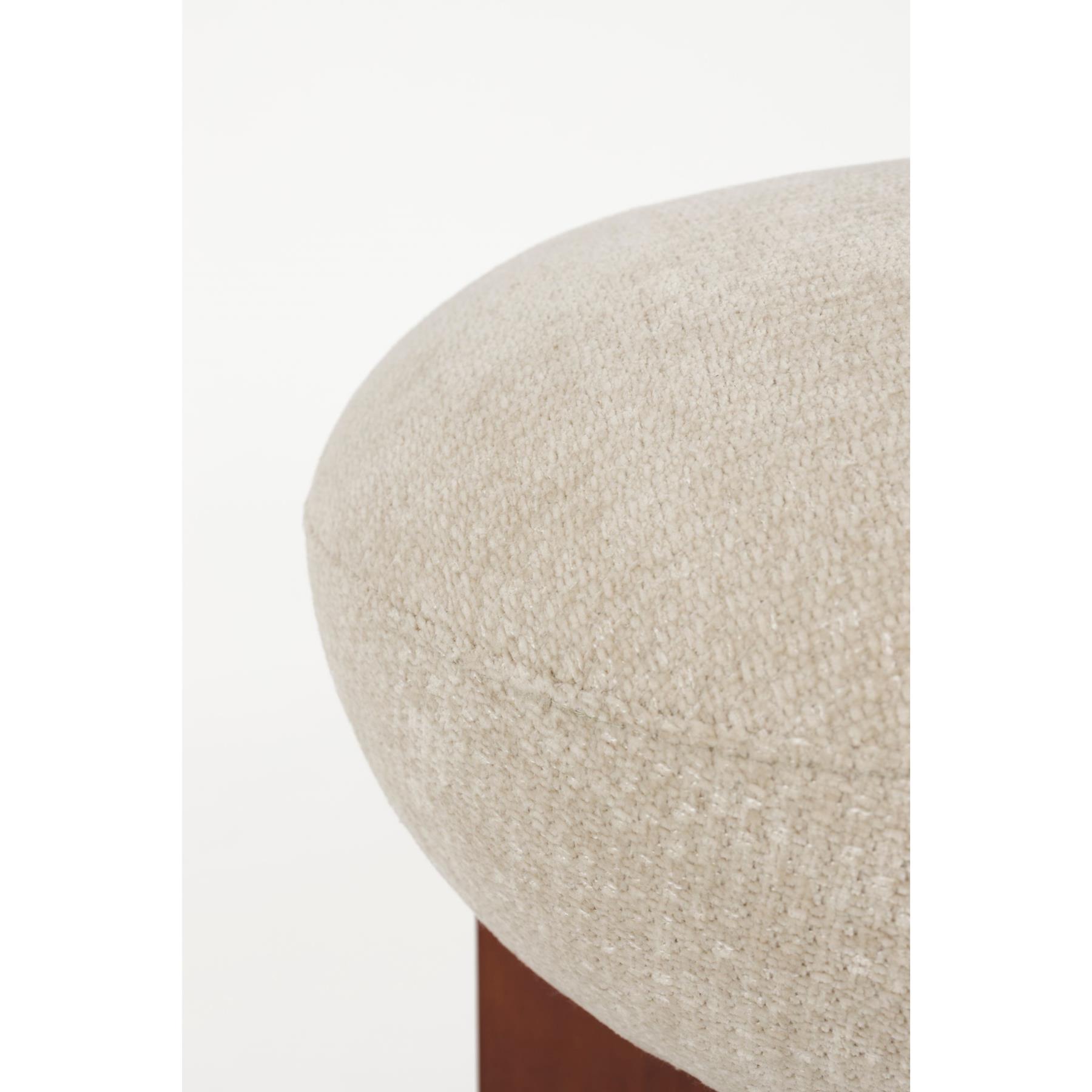 Housecraft Living Ufo Poef op Houten onderstel Rond 51 cm Beige| Bruin