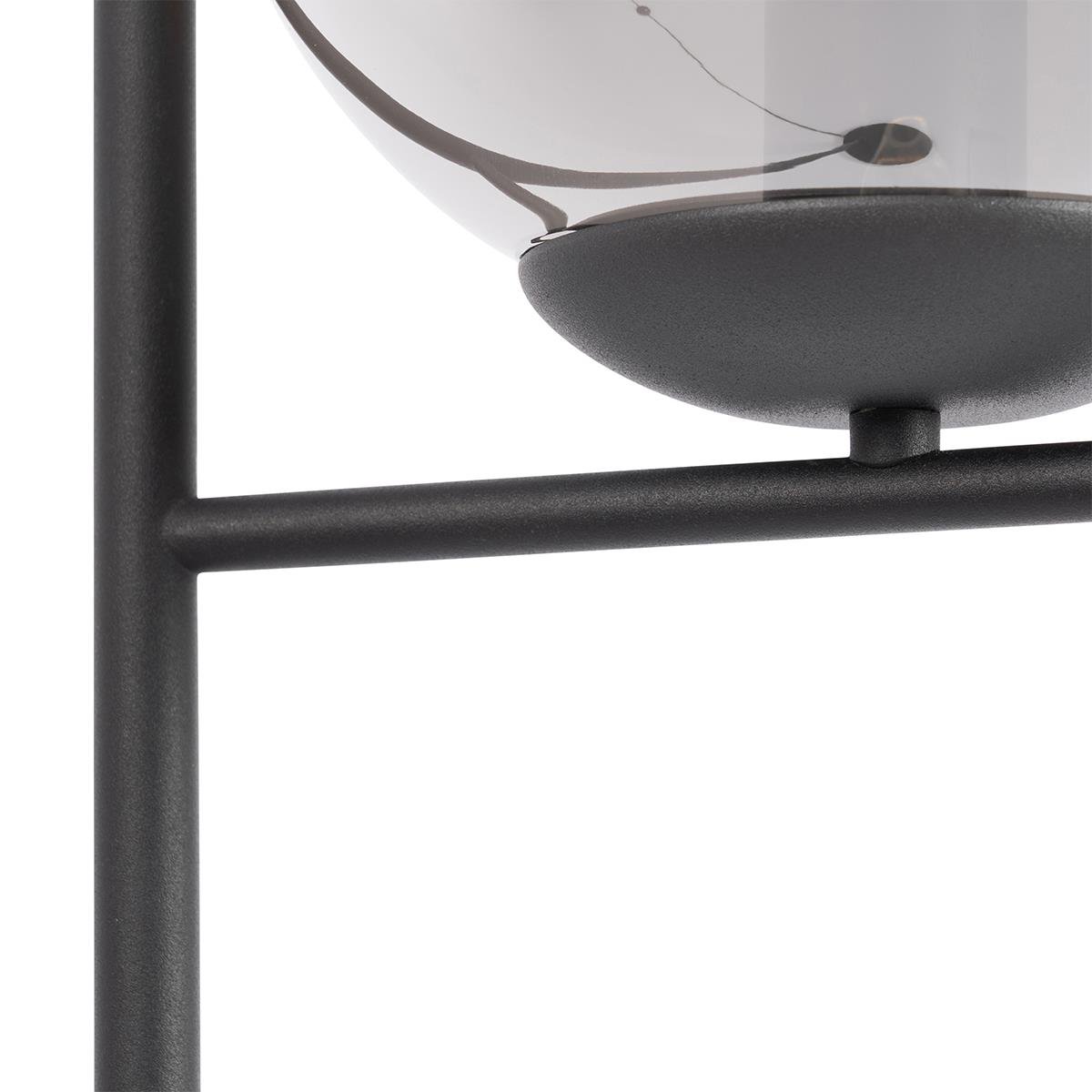 QAZQA Art Deco vloerlamp zwart met glas smoke - Flore