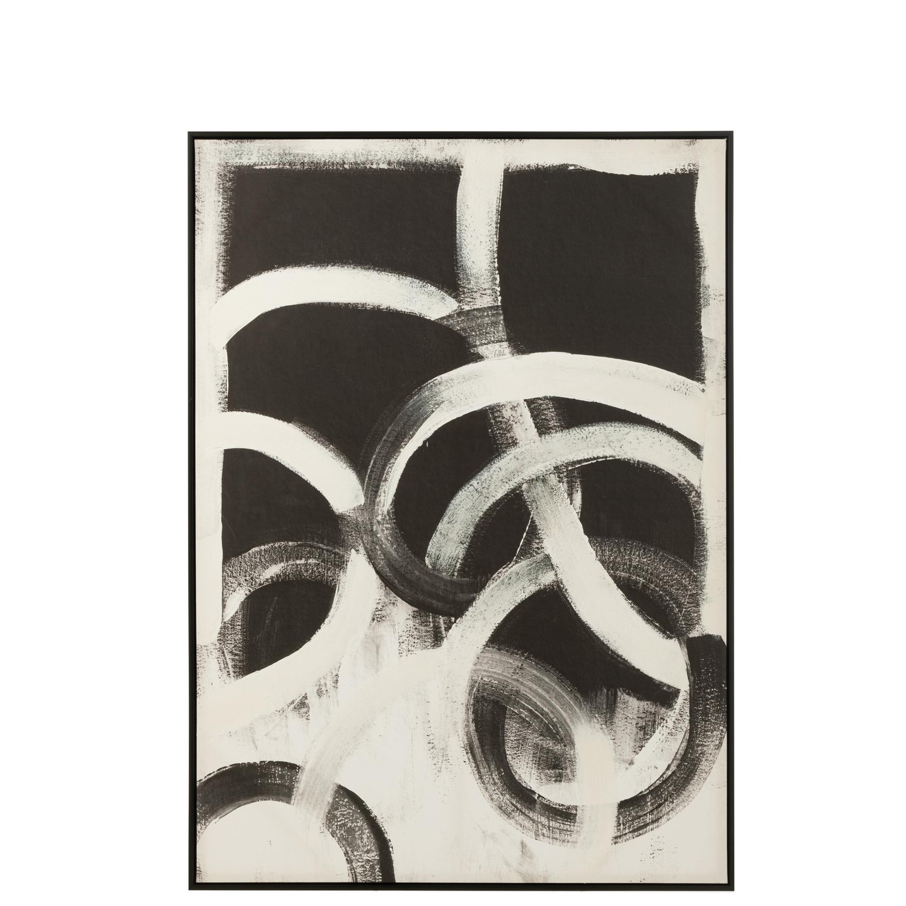 J-Line wanddecoratie Abstract - canvas|polyresin - zwart|wit