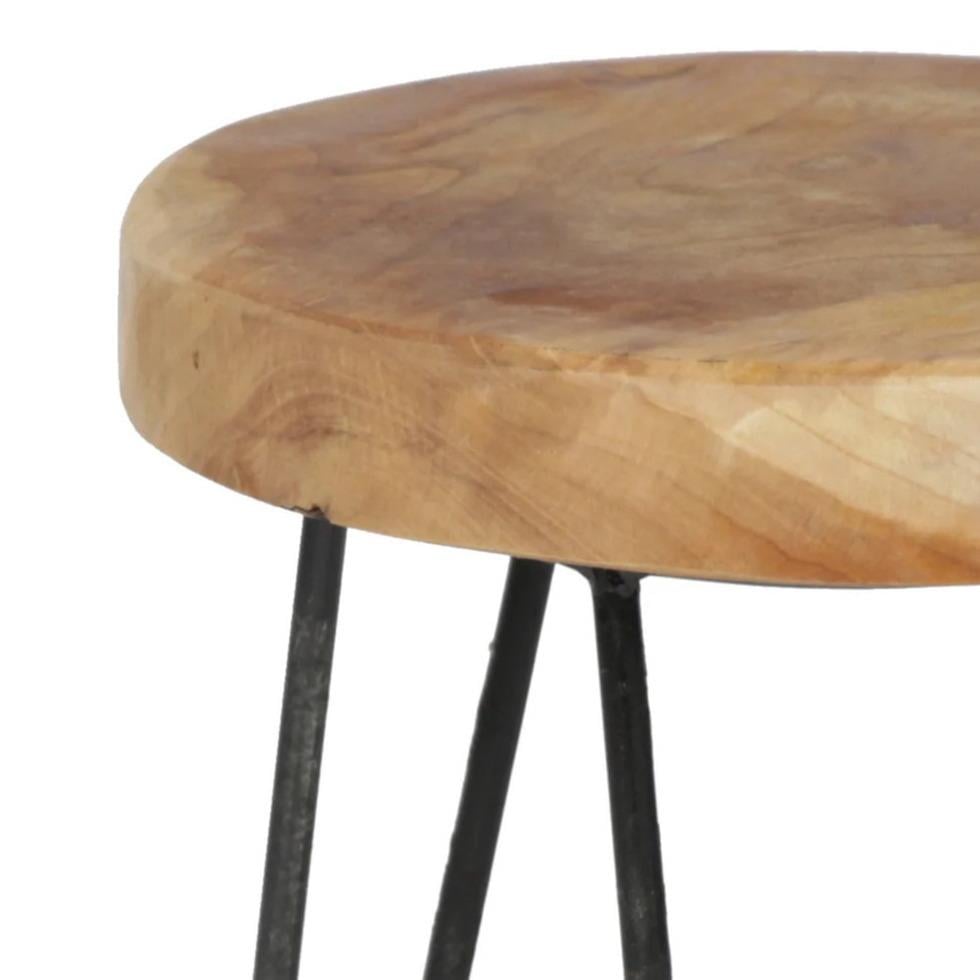 Mega Collections Bijzettafeltje Decowood - hout - D32 x H38 cm