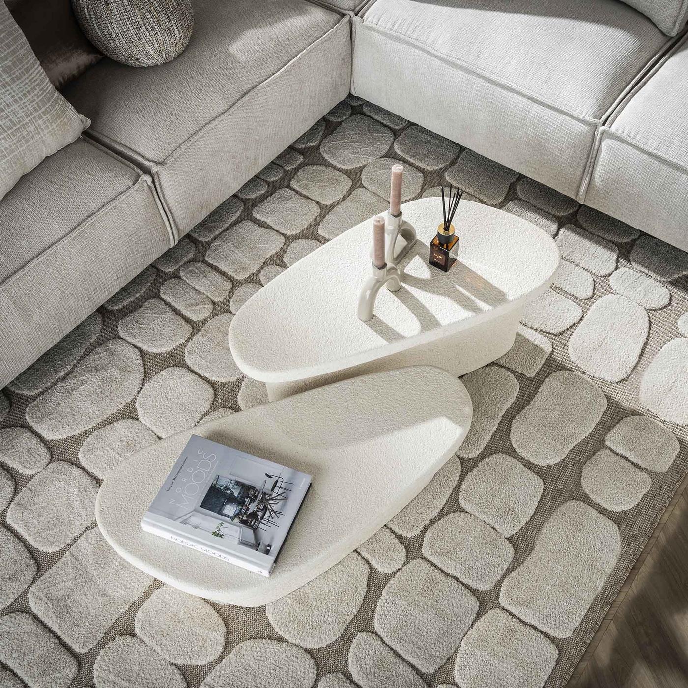 Giga Meubel - Salontafel Beige Set van 2 - 84x40x40cm - Composiet