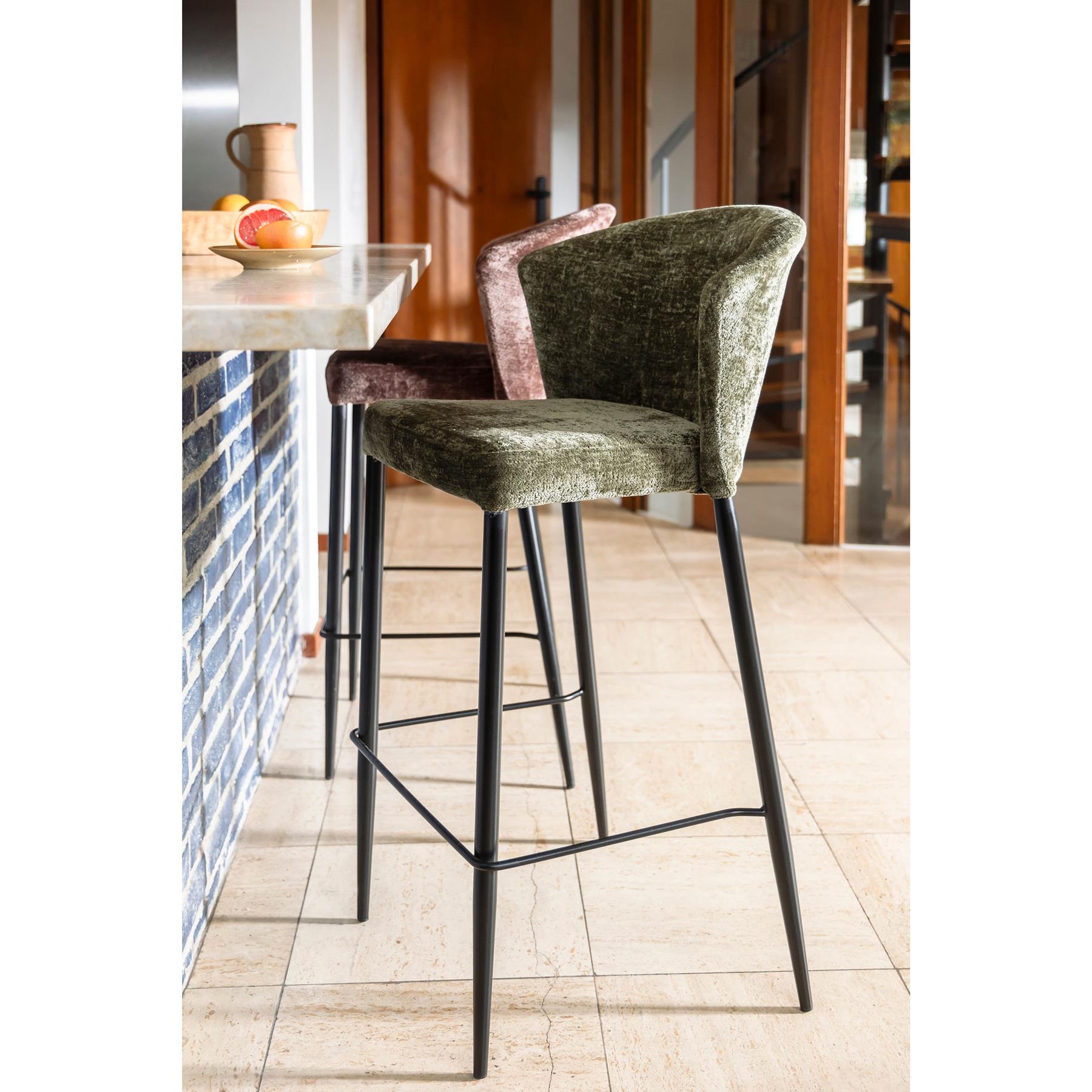 Dutchbone Georgia Kruk Counter| Barkruk Green - Set van 2 - Groen