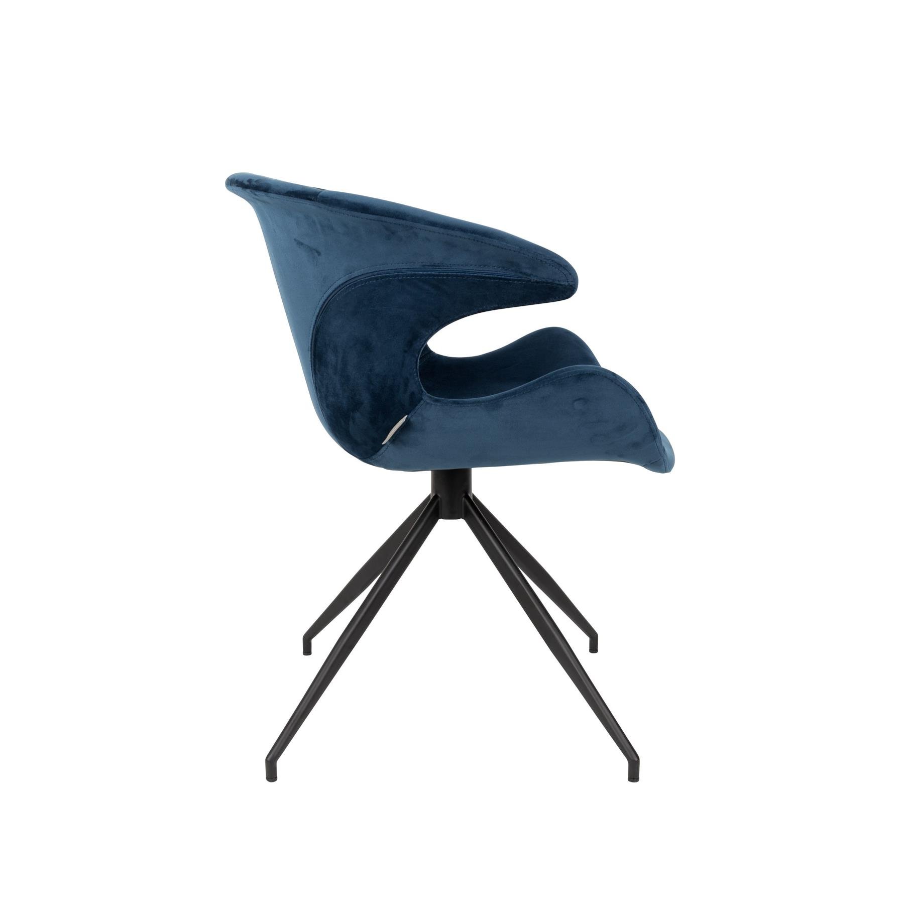 Zuiver Mia Eetkamerstoelen met armleuning Blauw - Set van 2