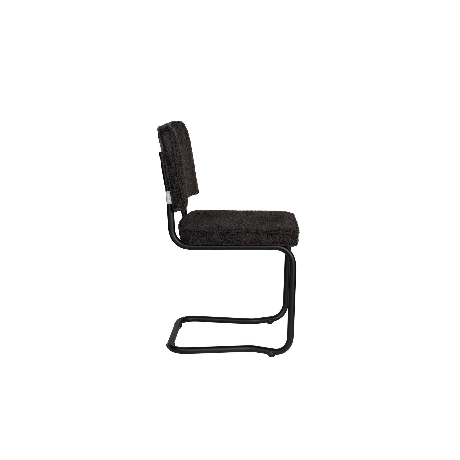 Zuiver Ridge Kink Eetkamerstoelen Soft Zwart - Set van 2
